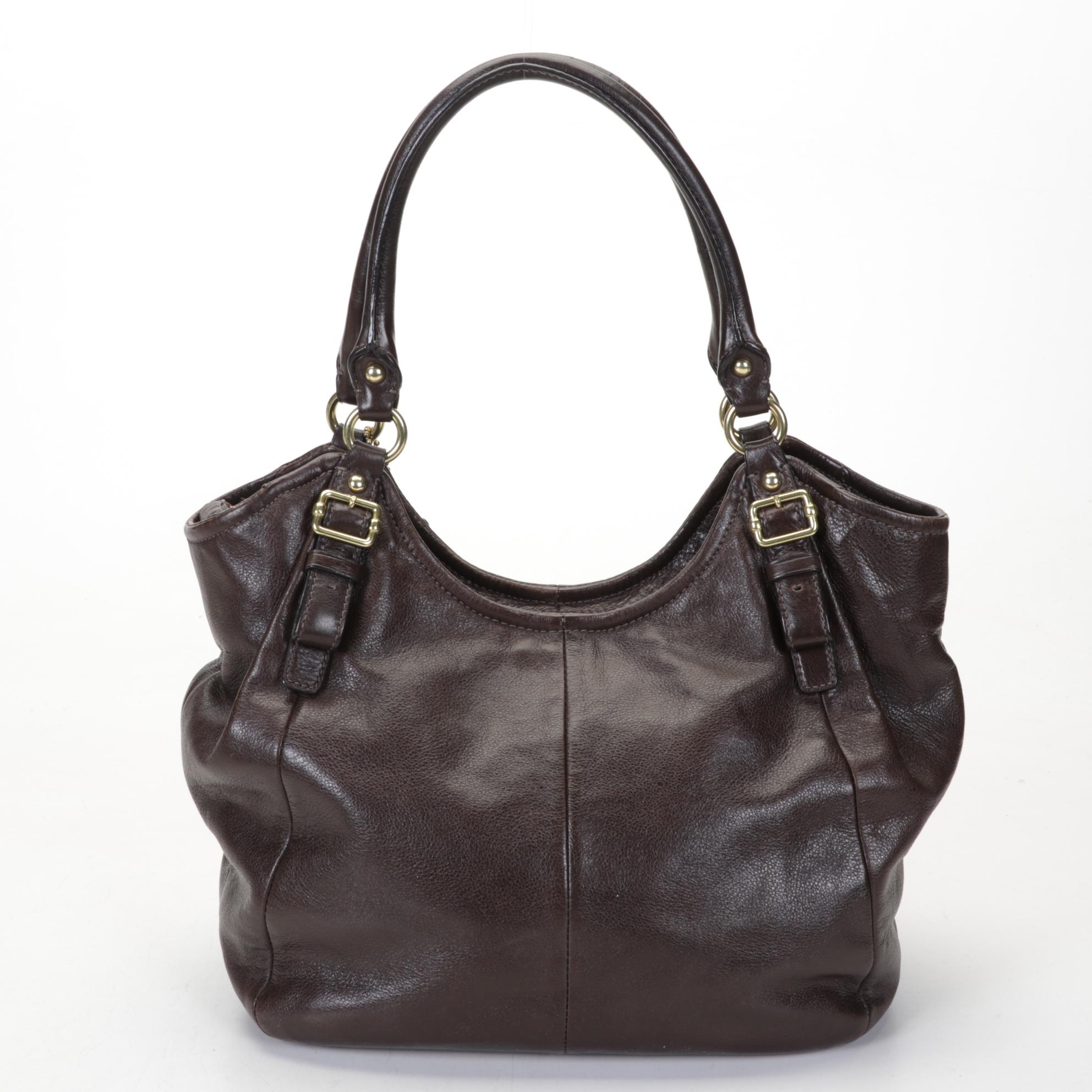 Coach Gray and Brown Leather Shoulder Bags