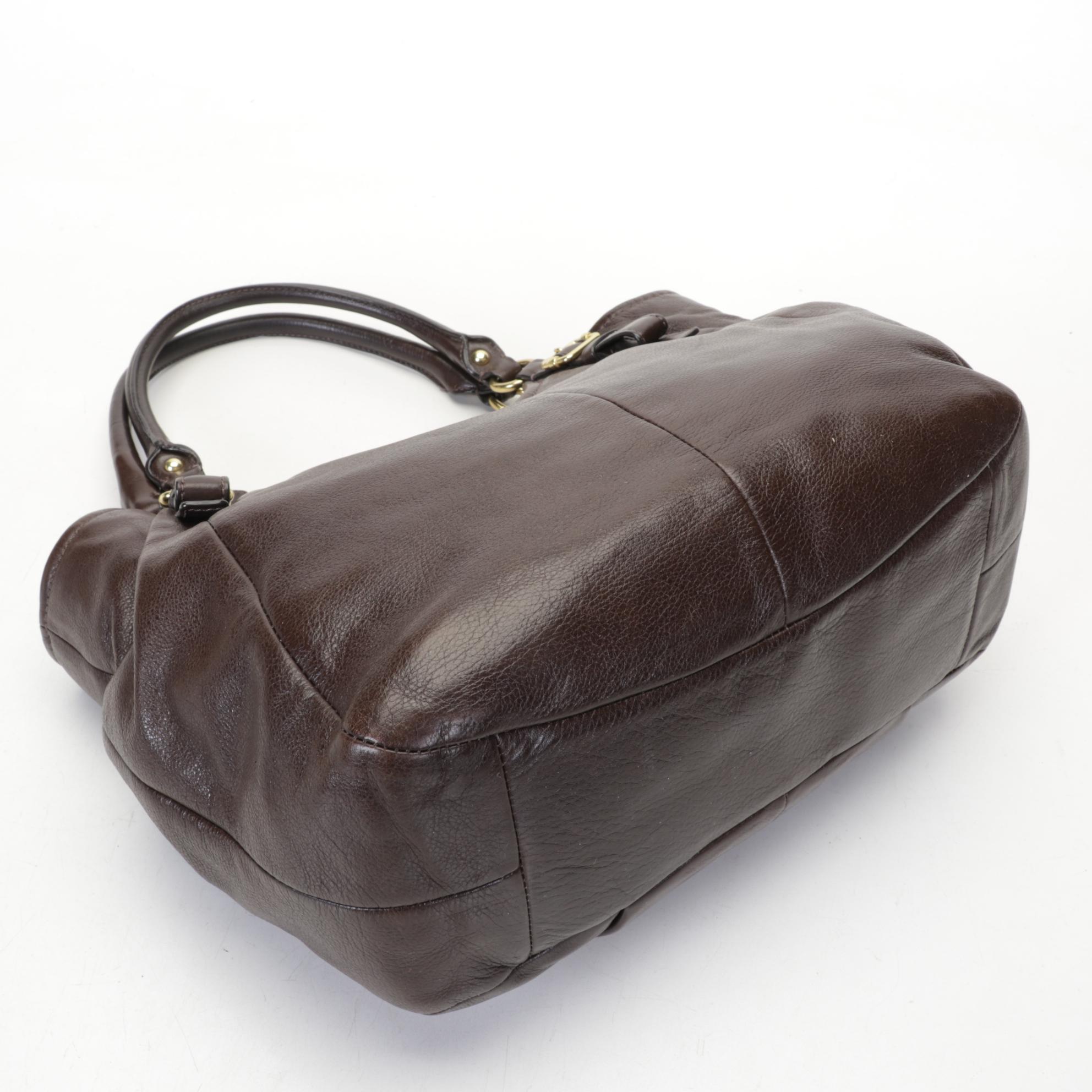 Coach Gray and Brown Leather Shoulder Bags