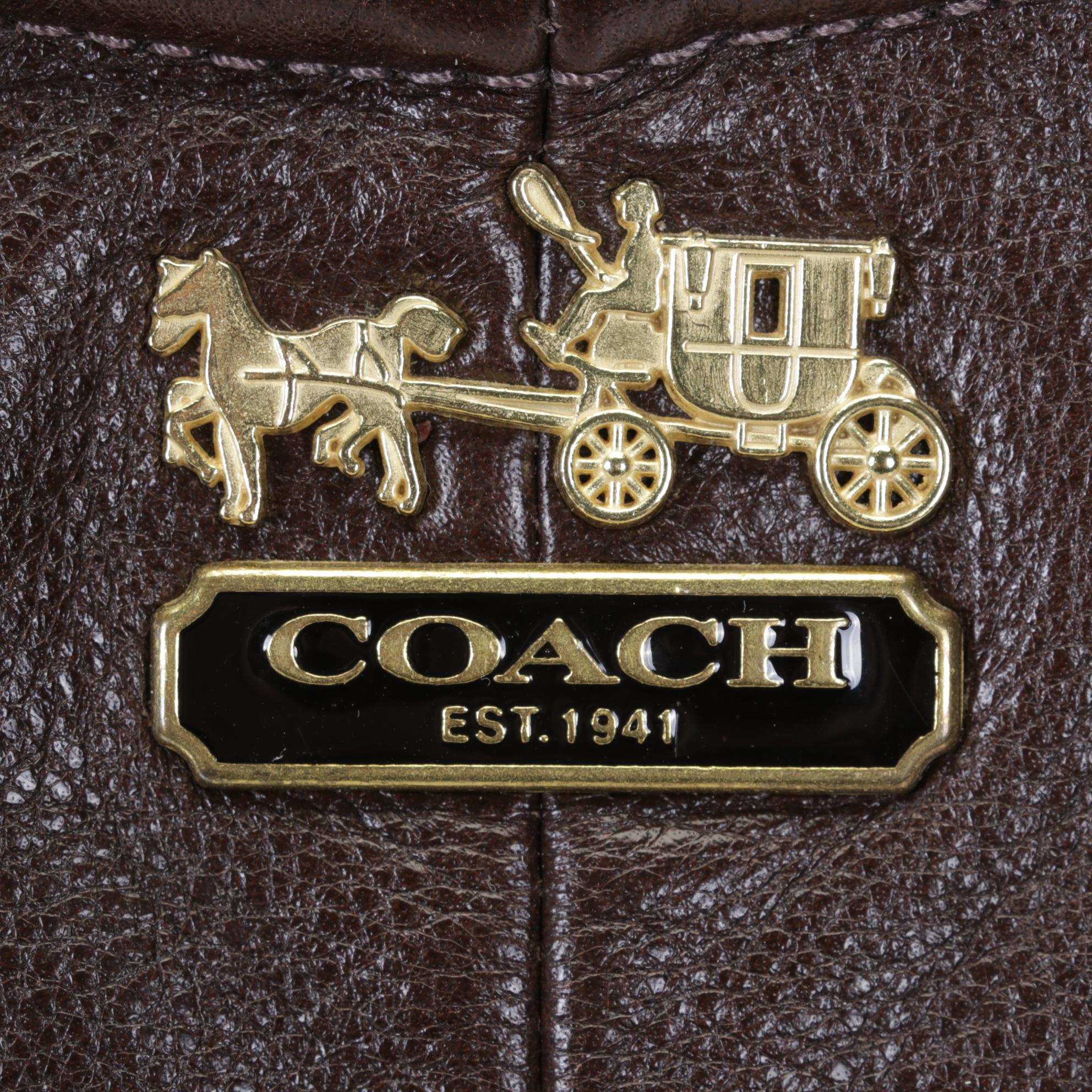 Coach Gray and Brown Leather Shoulder Bags