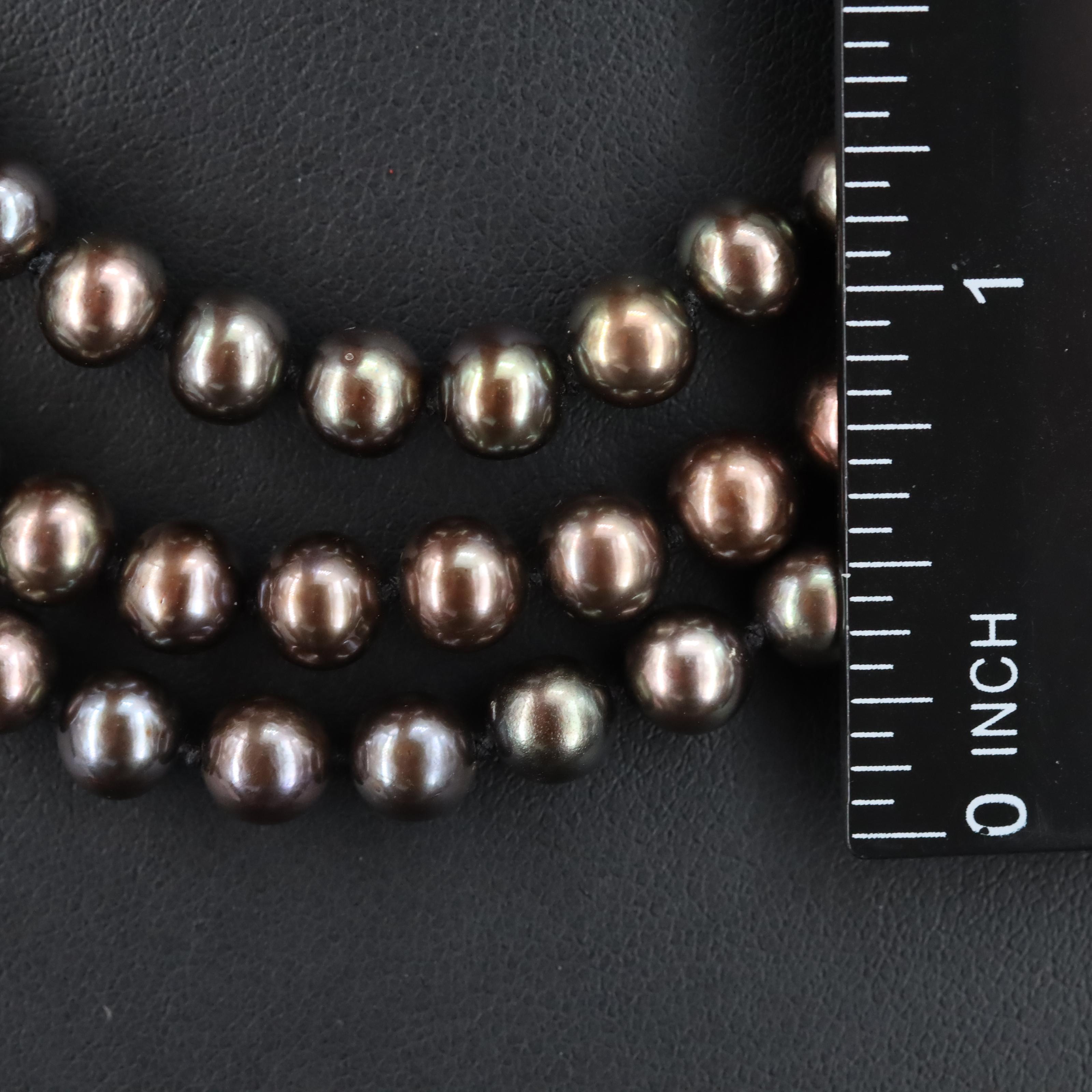 Triple Strand Pearl Layered Necklace with 14K Clasp