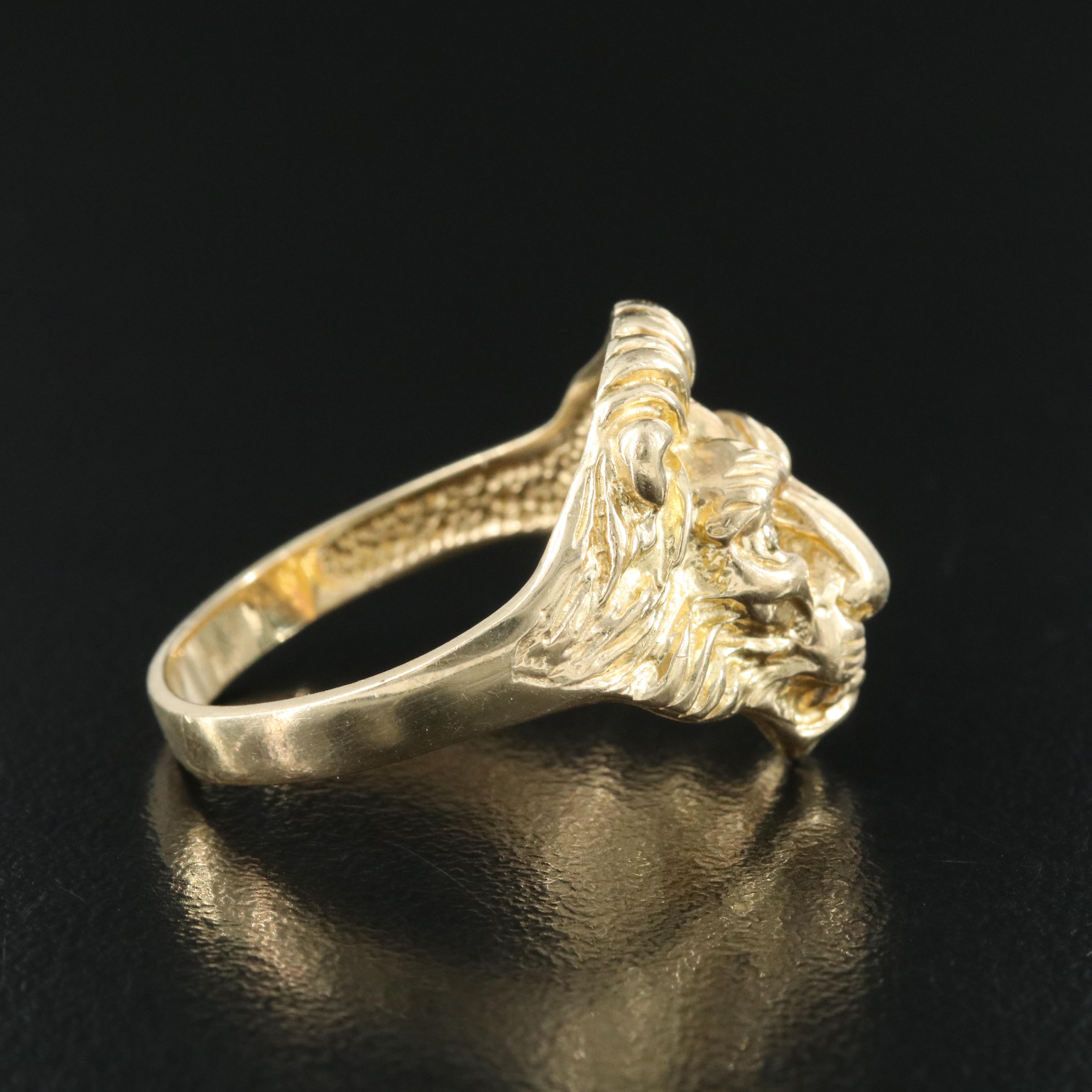 10K Diamond and Ruby Lion Ring