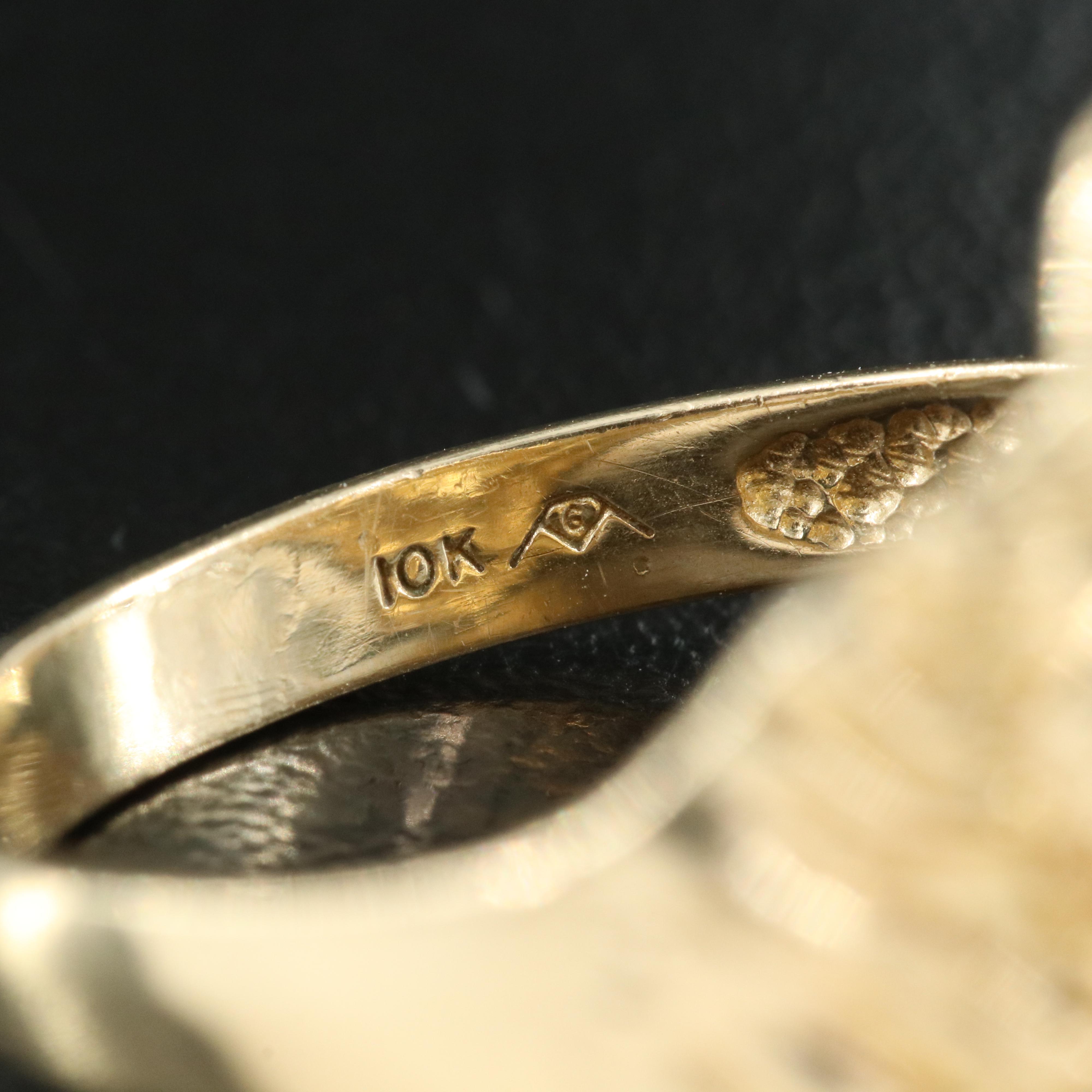 10K Diamond and Ruby Lion Ring