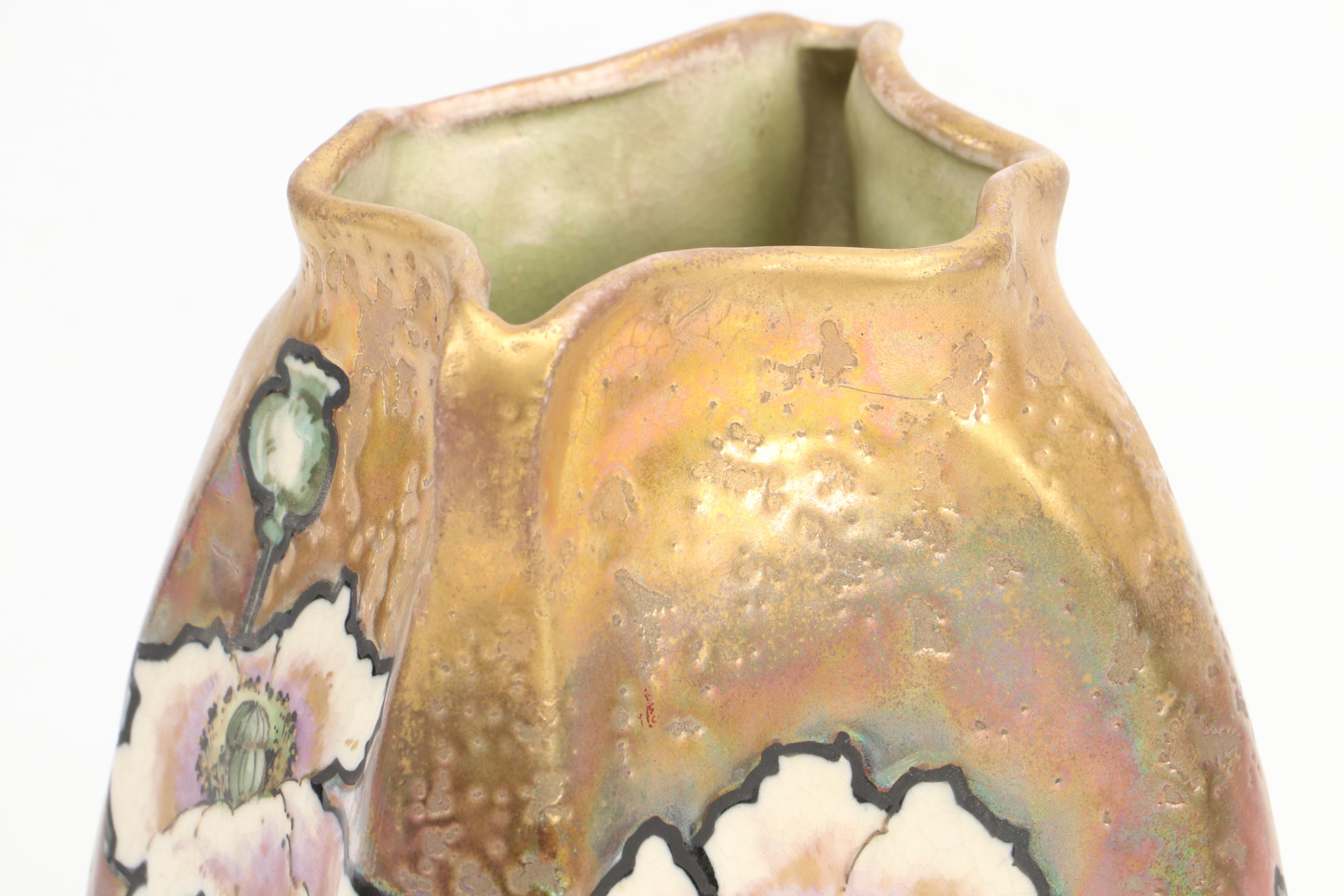 Riessner, Stellmacher & Kessel Glazed Gilt Porcelain Vase
