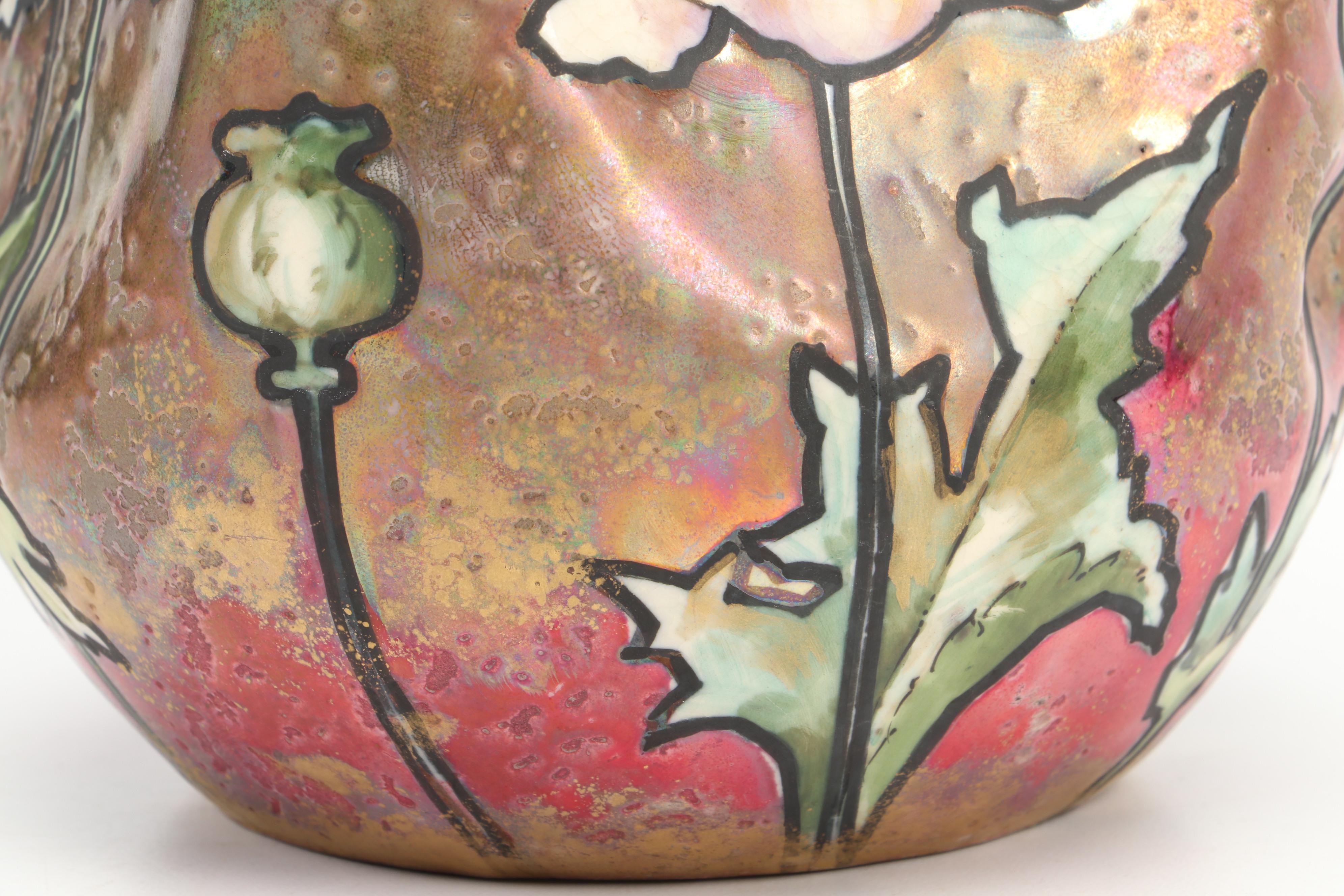 Riessner, Stellmacher & Kessel Glazed Gilt Porcelain Vase