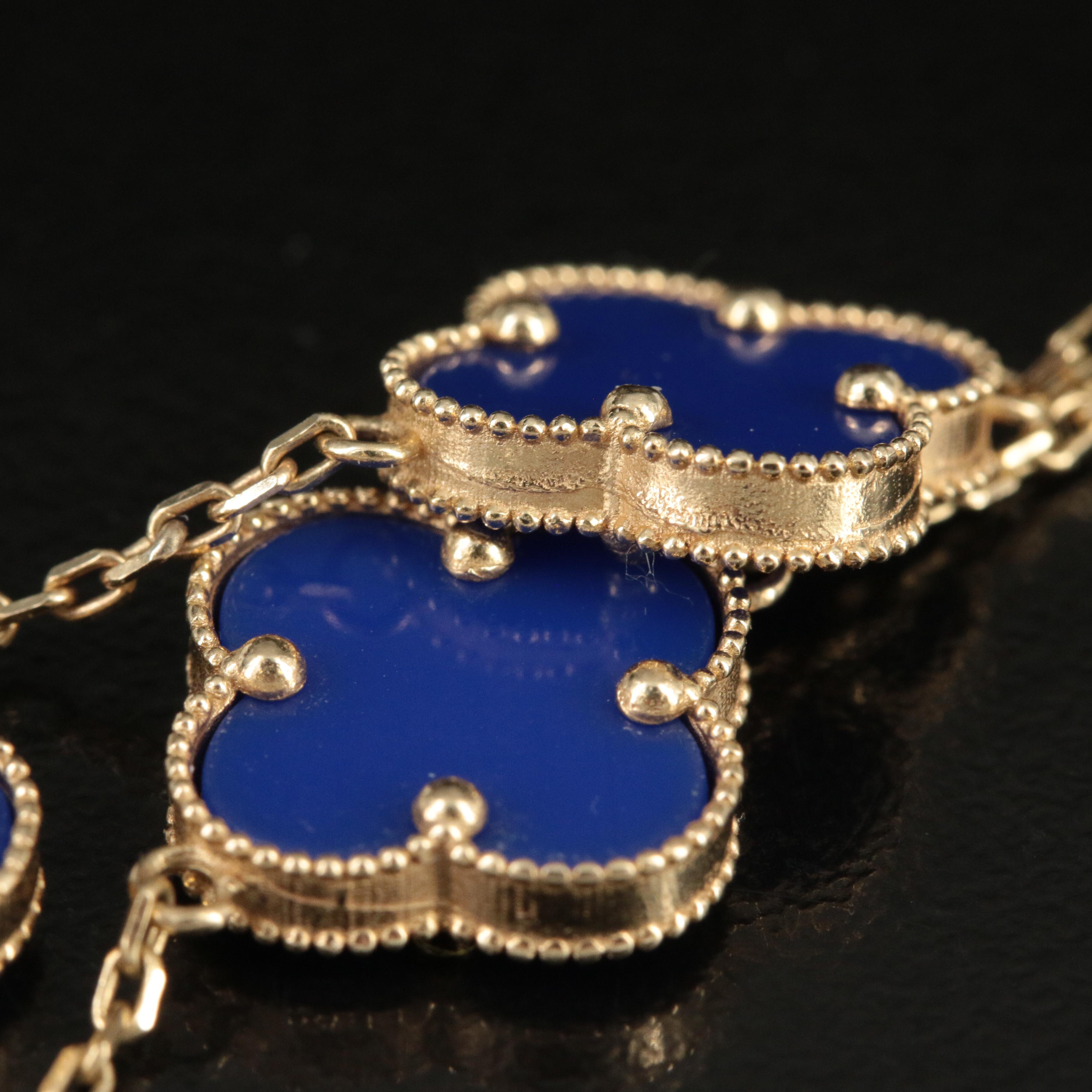 14K Glass Quatrefoil Bracelet