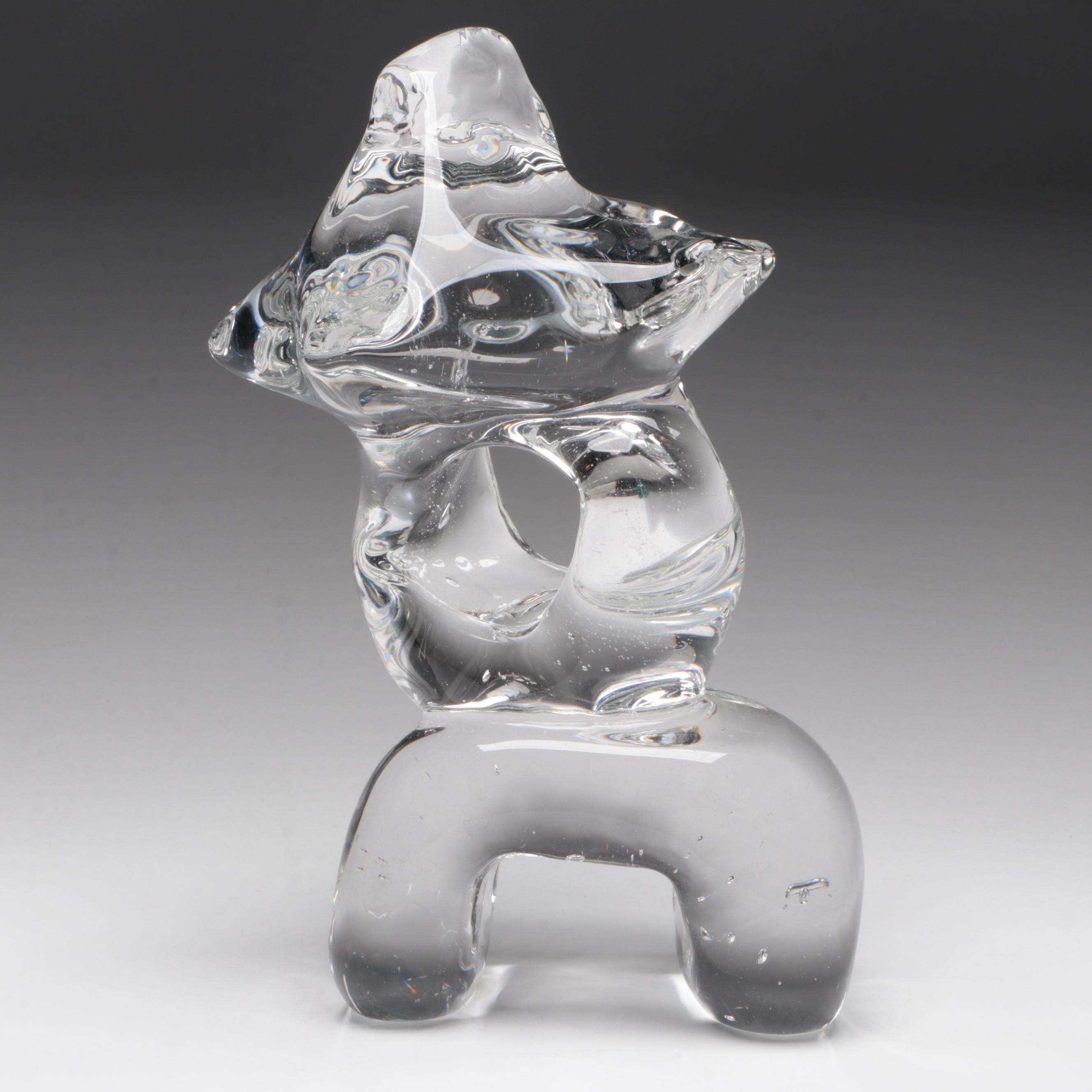 Handcrafted Studio Art Glass Pagoda with Other Abstract Art Glass Sculpture