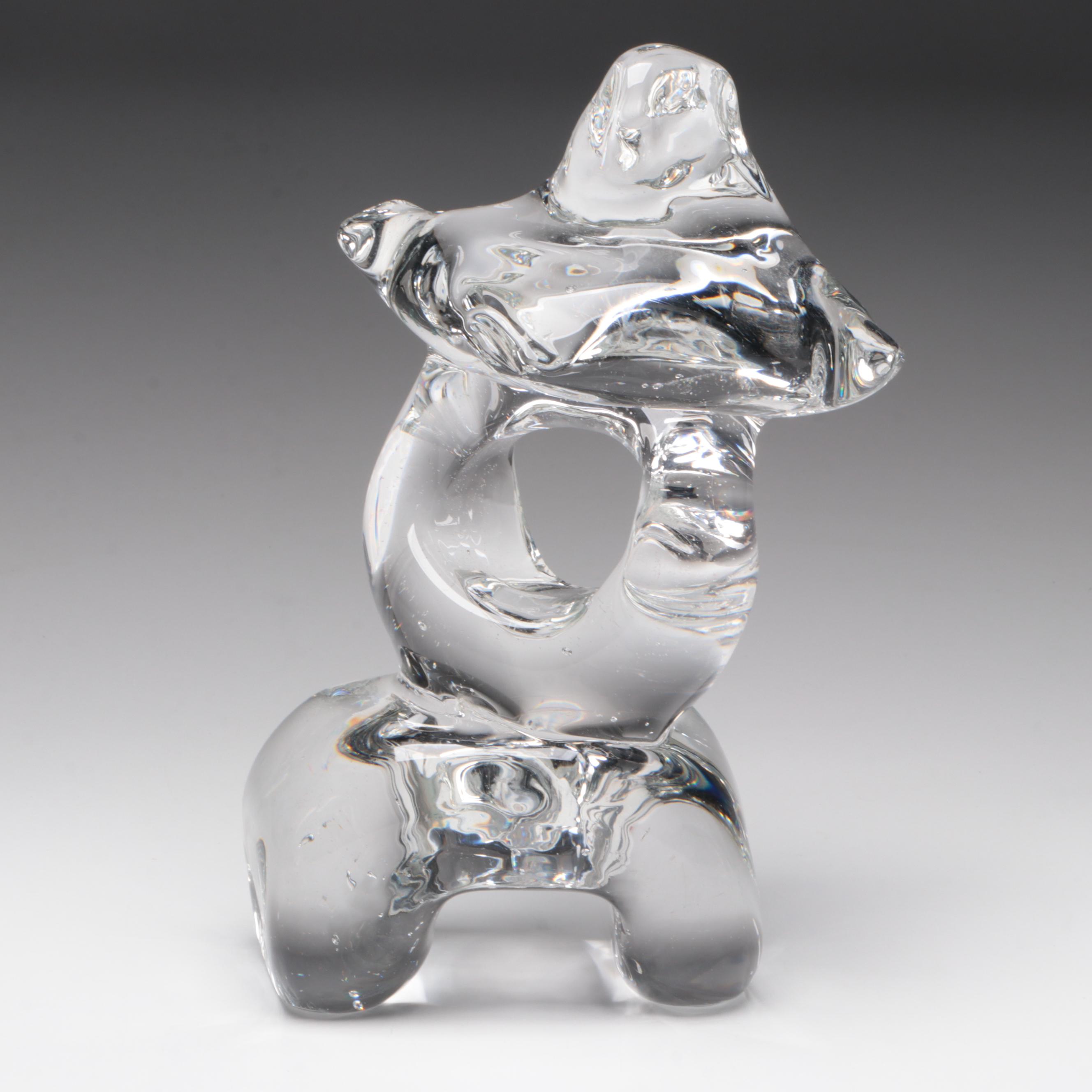 Handcrafted Studio Art Glass Pagoda with Other Abstract Art Glass Sculpture