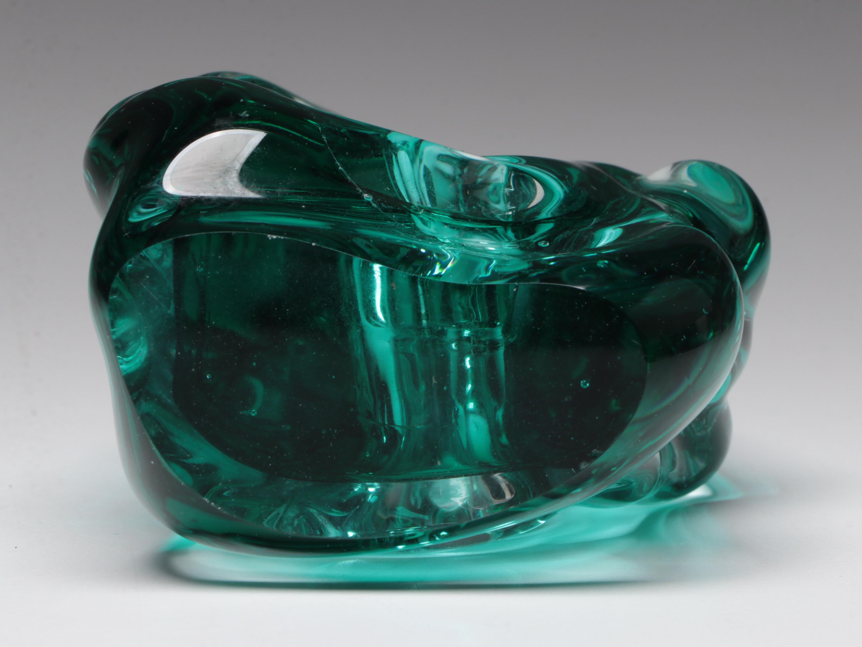 Handcrafted Studio Art Glass Pagoda with Other Abstract Art Glass Sculpture