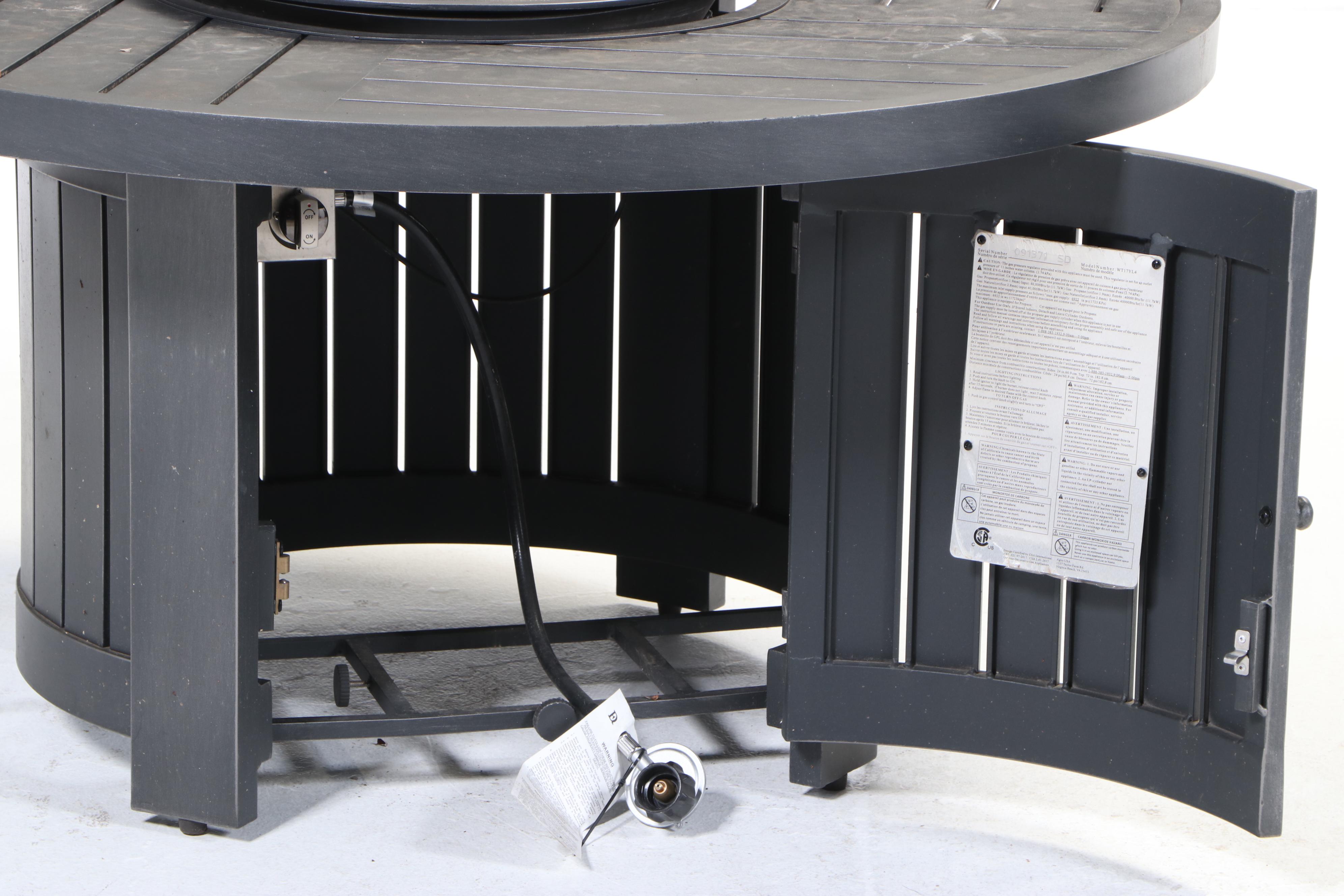 Agio Powder-Coated Aluminum 40,000 BTU Propane Outdoor Fire Pit Table