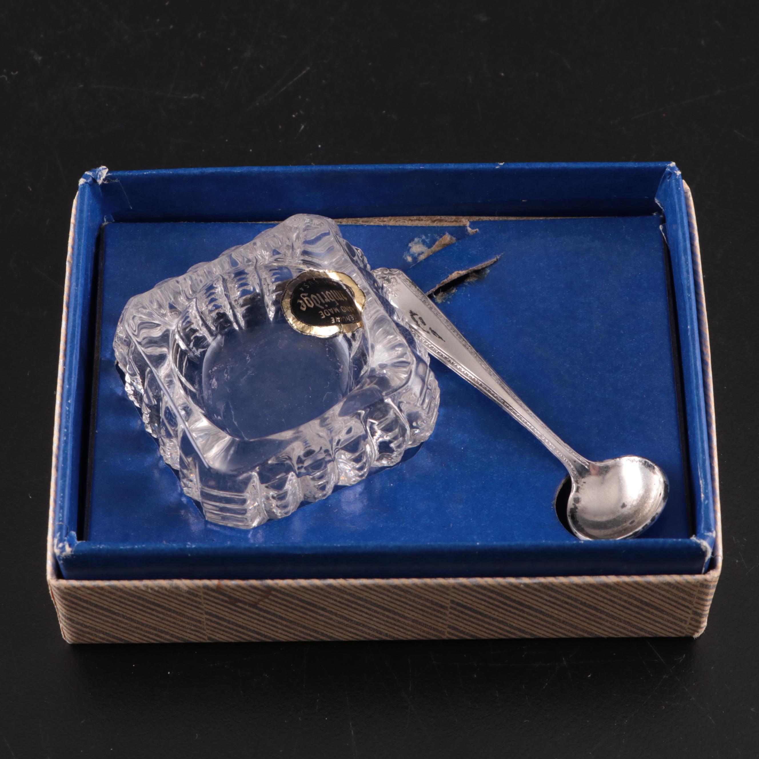 Westmoreland Sterling Silver Salt Spoon with Glass Table Accessories