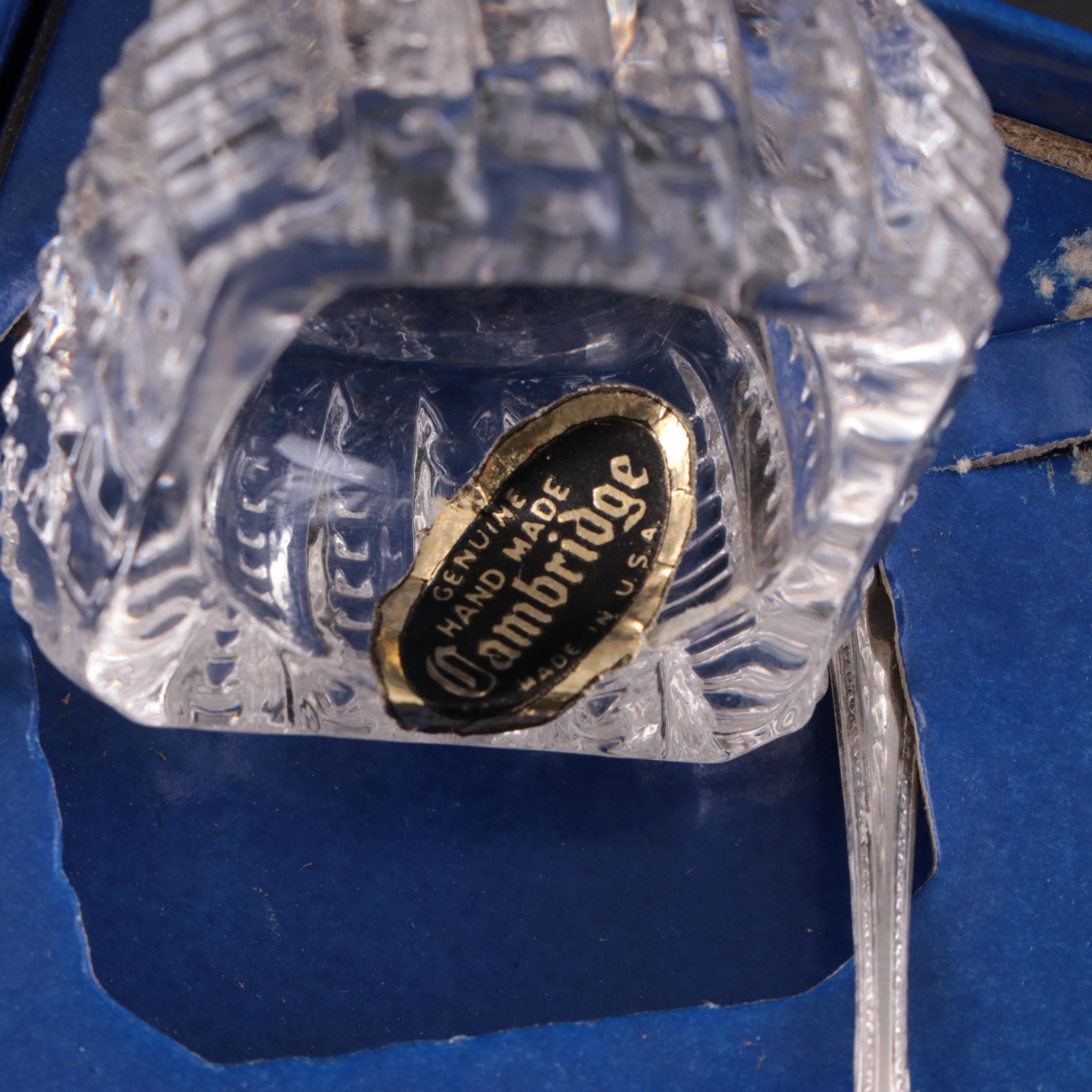 Westmoreland Sterling Silver Salt Spoon with Glass Table Accessories