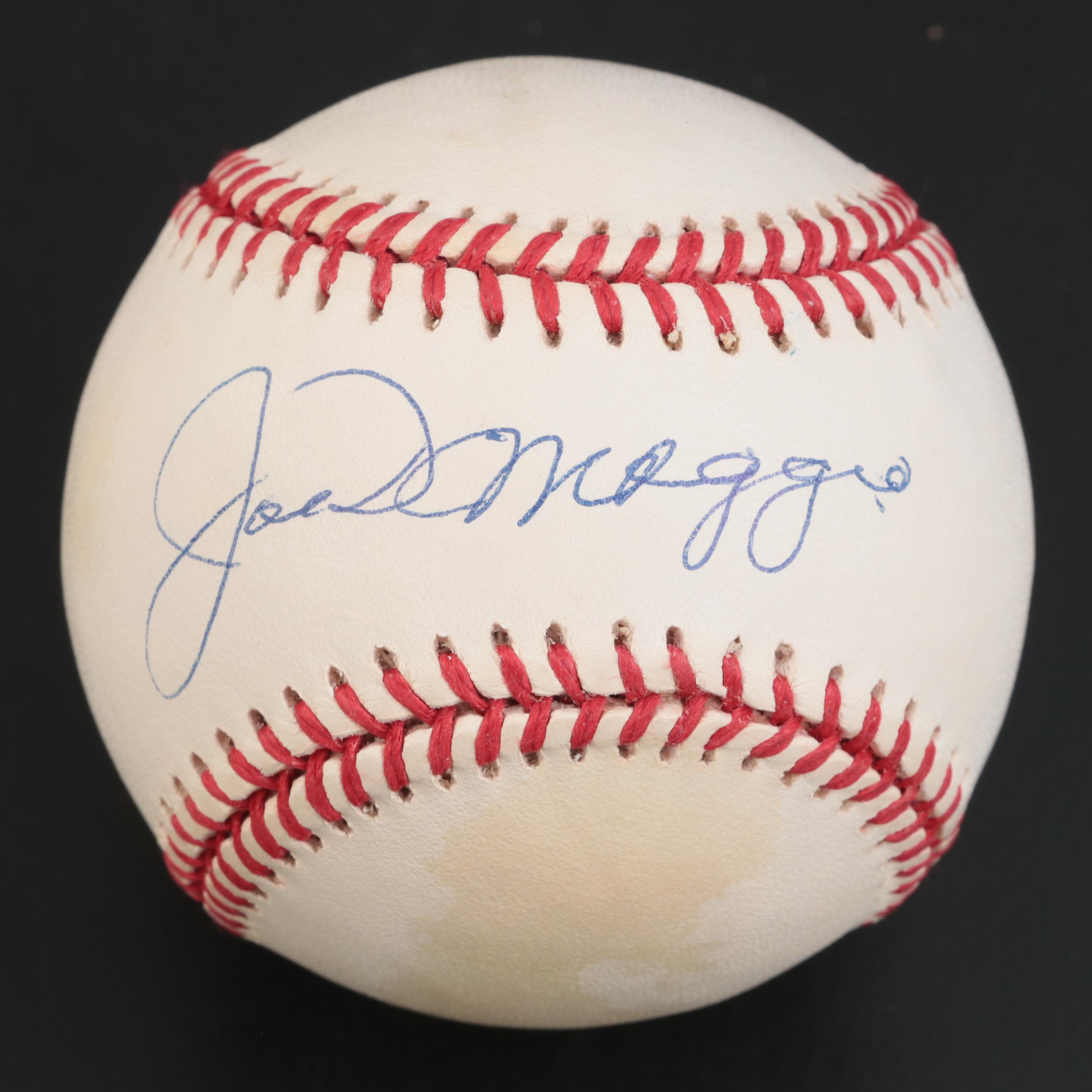 Mickey Mantle and Joe DiMaggio Signed Rawlings Official Baseballs with Display