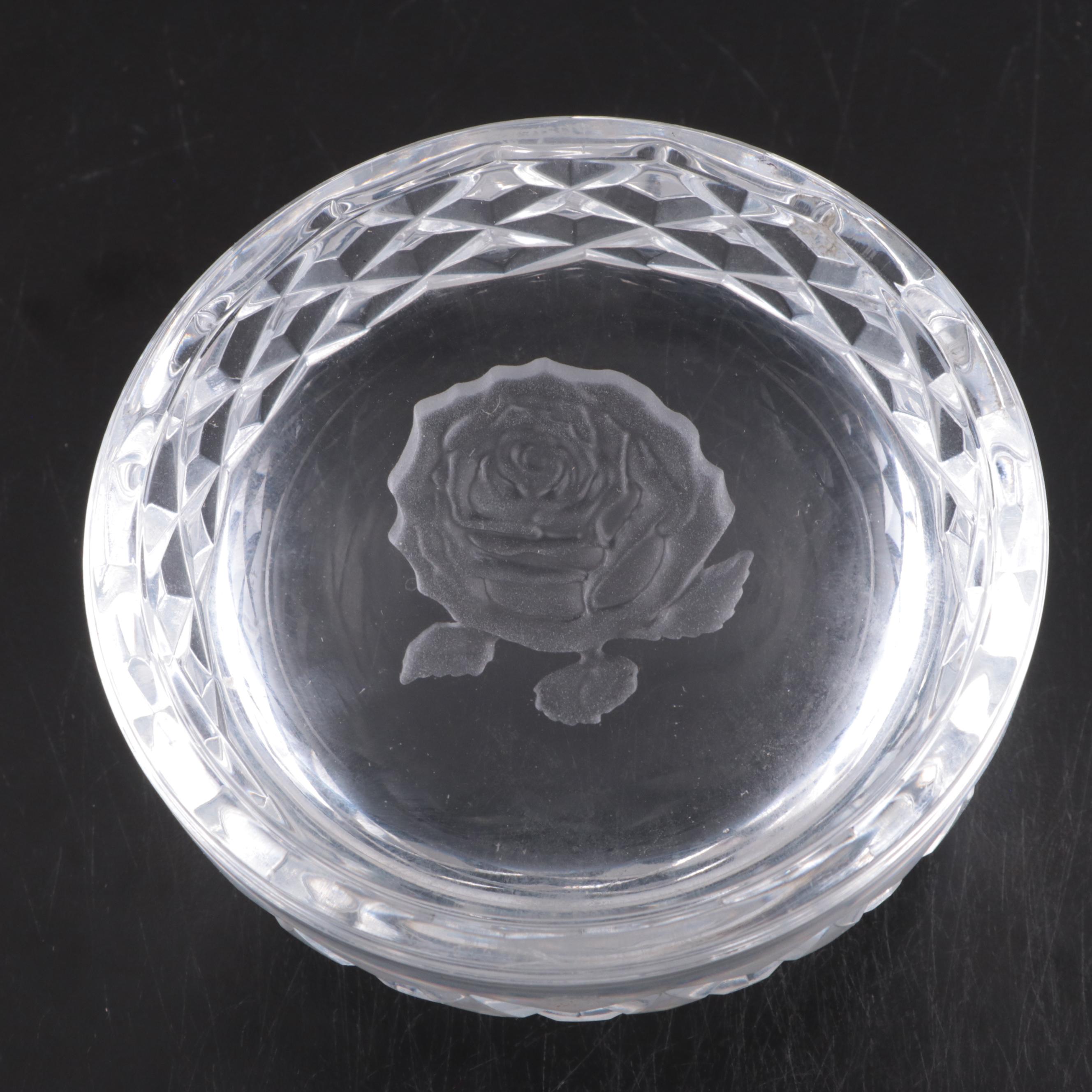 Apple Shaped Glass Paperweight with Rose Motif Glass Paperweight with More