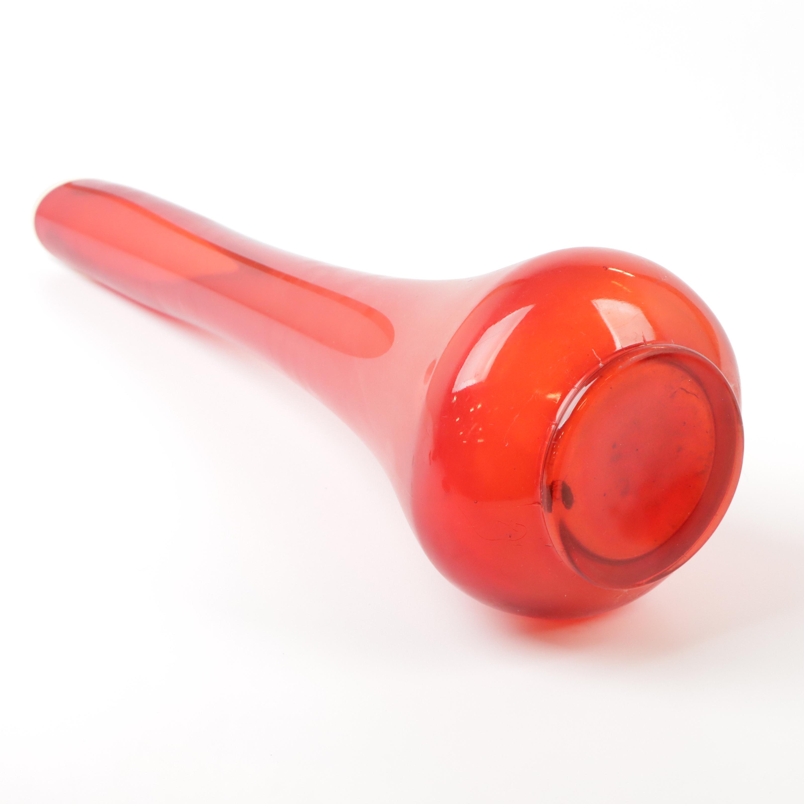 Viking Swung Glass Three Foil Vase, 1960 and Viking Glass Floor Vase EBTH