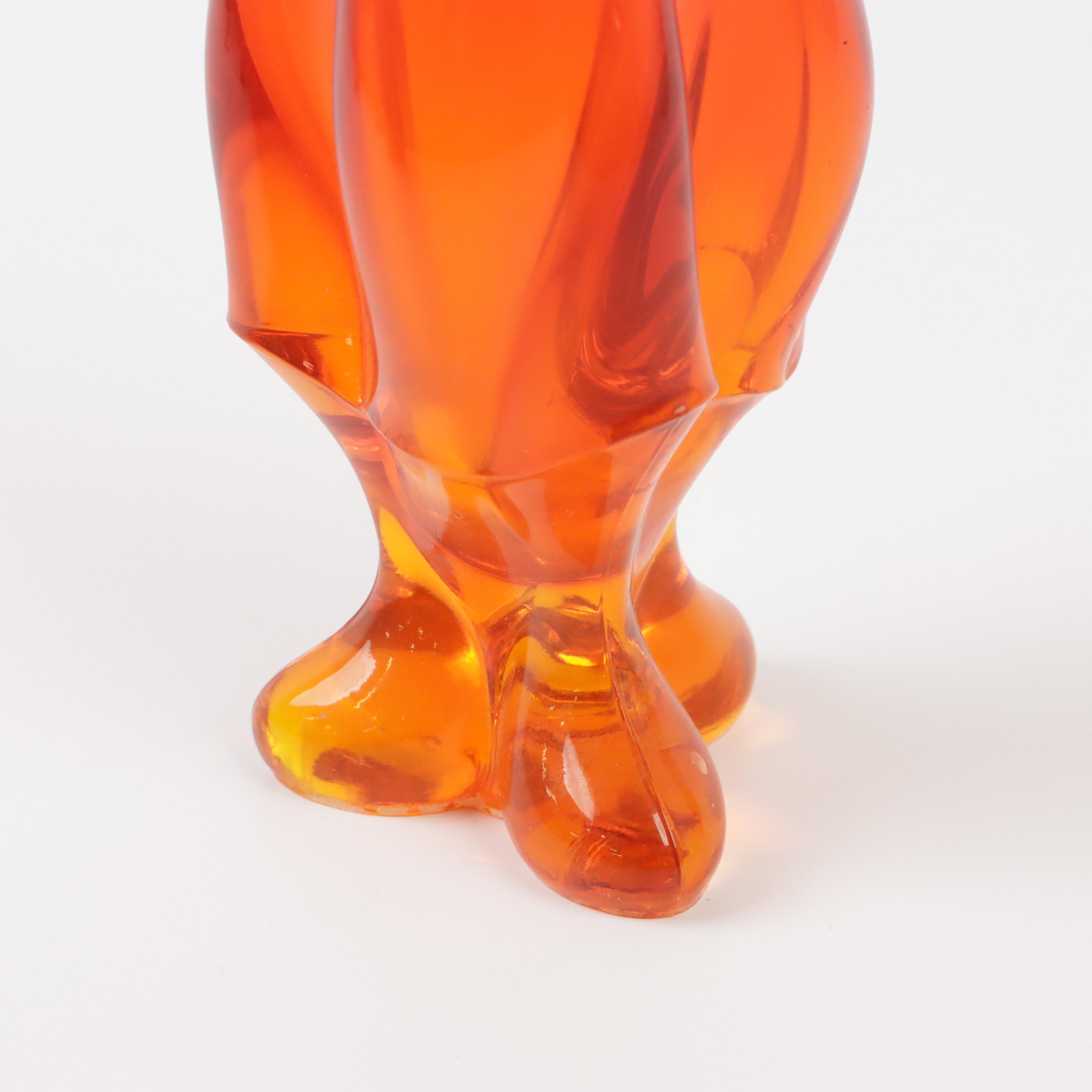 Viking Swung Glass Three Foil Vase, 1960 and Viking Glass Floor Vase EBTH