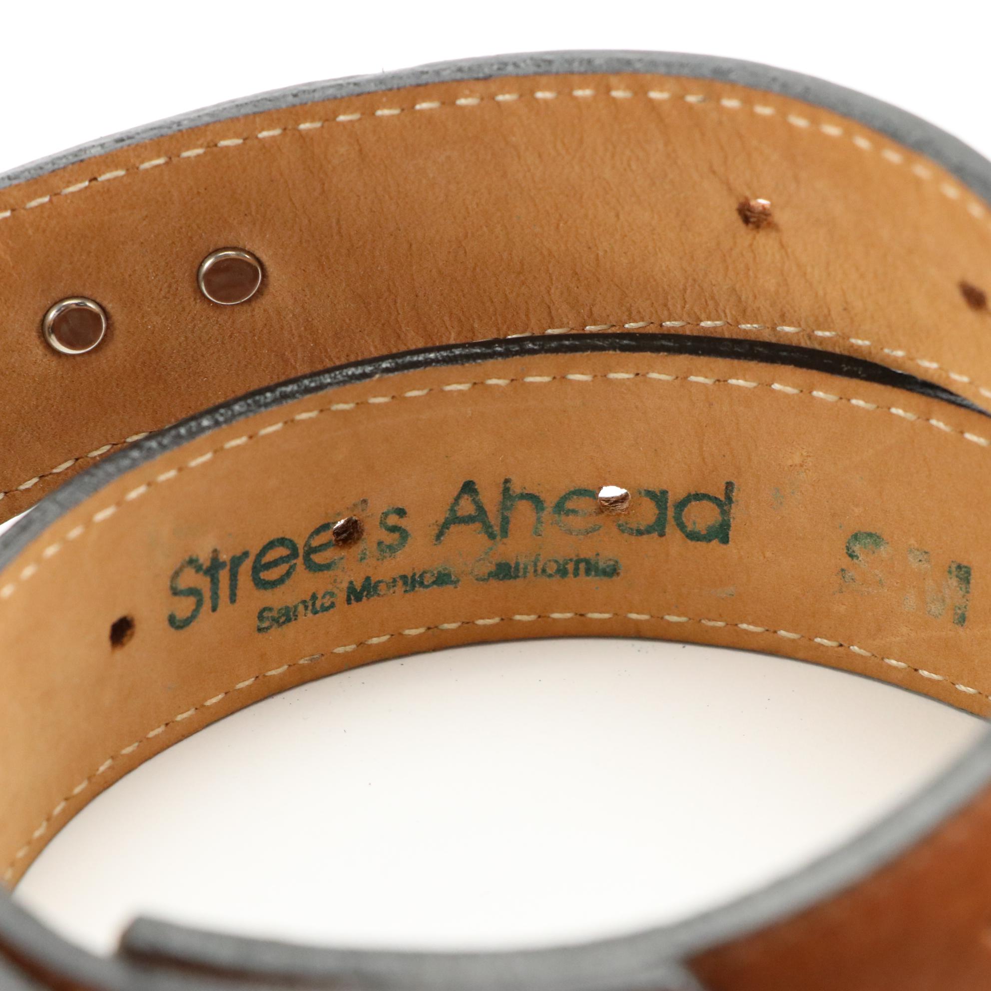 Tony Lama Lizard Embossed Leather and Leather and Concho Belts | EBTH