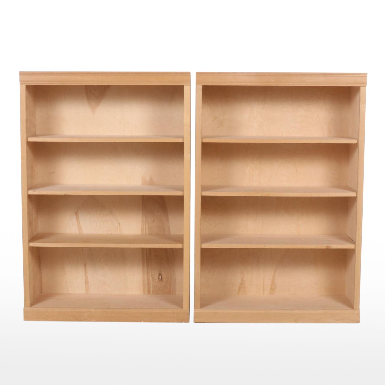 Pair of Unfinished Plywood Bookshelves EBTH
