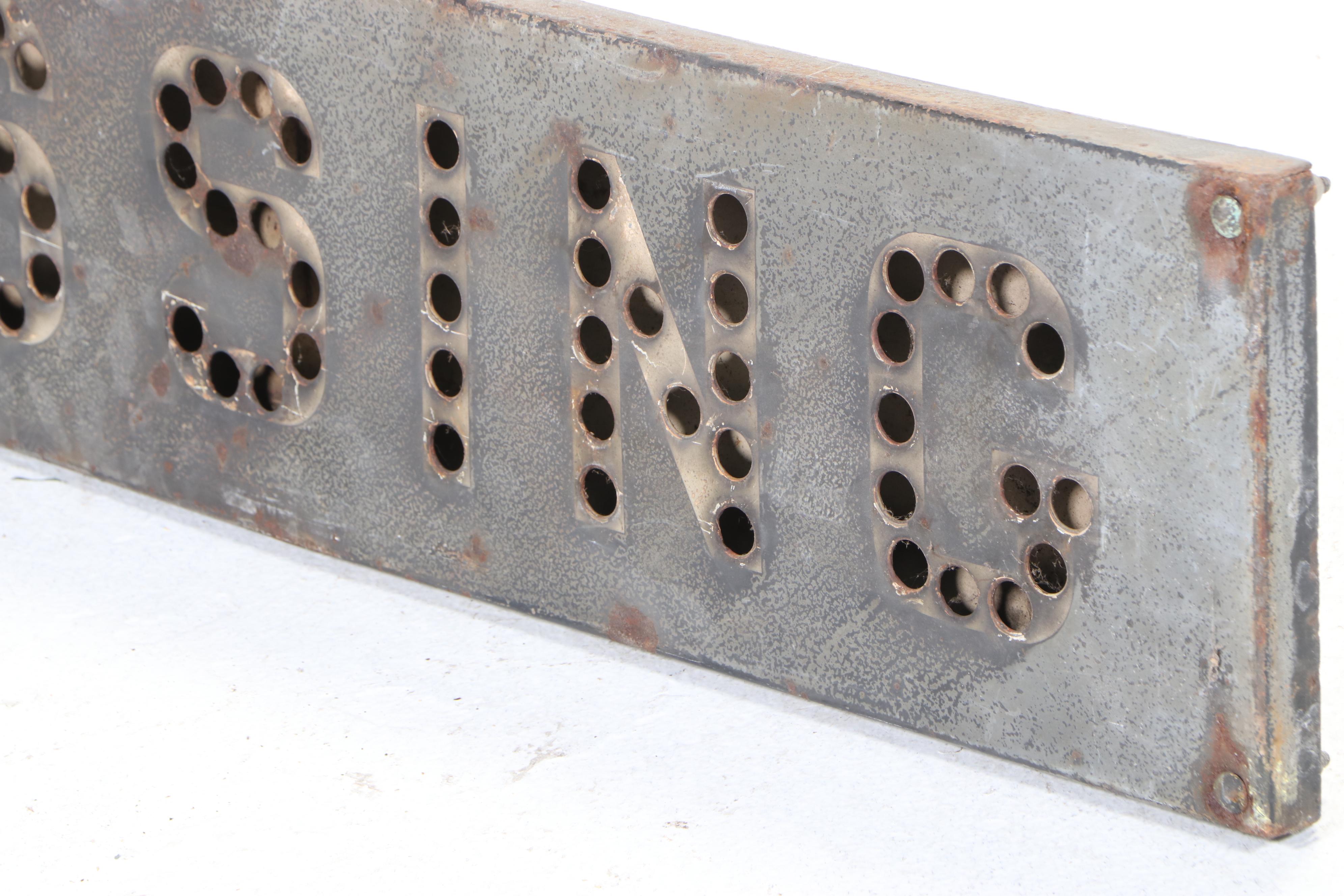 Partial Perforated Metal Railroad Crossing Sign, 20th Century