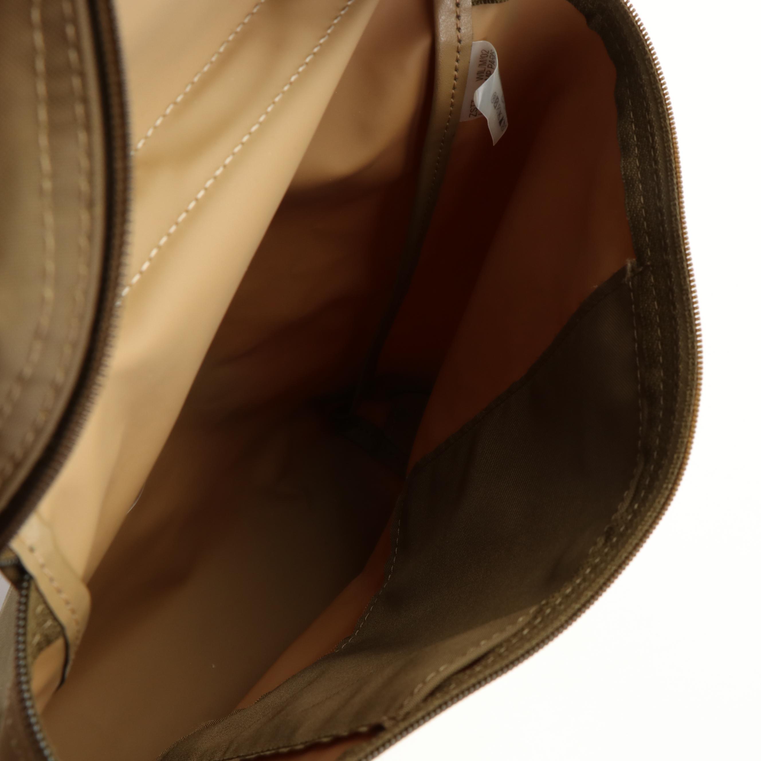 Longchamp Le Pliage Sac a Dos Backpack Purse in Army Green Nylon and Leather