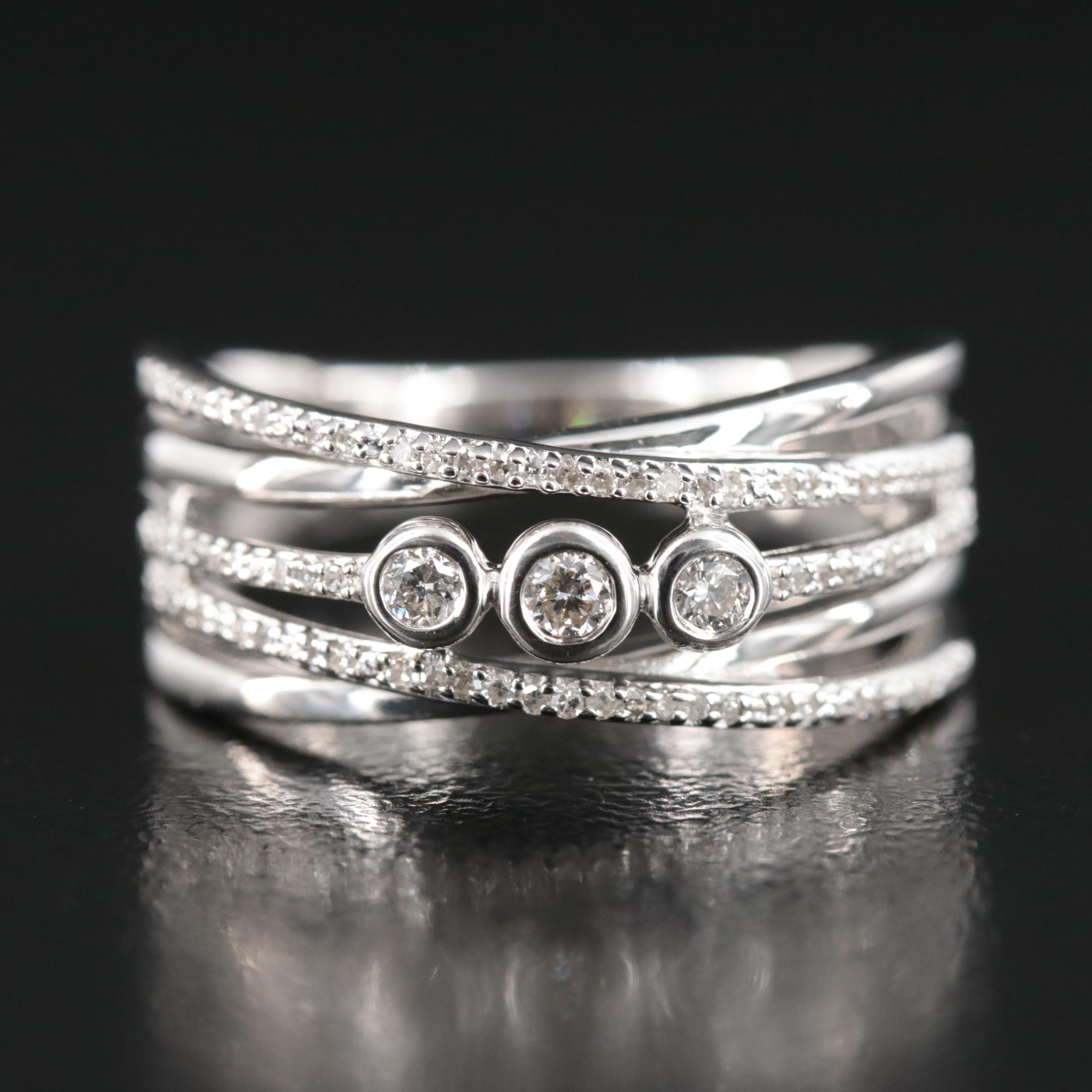 Sterling Diamond Crossover Band
