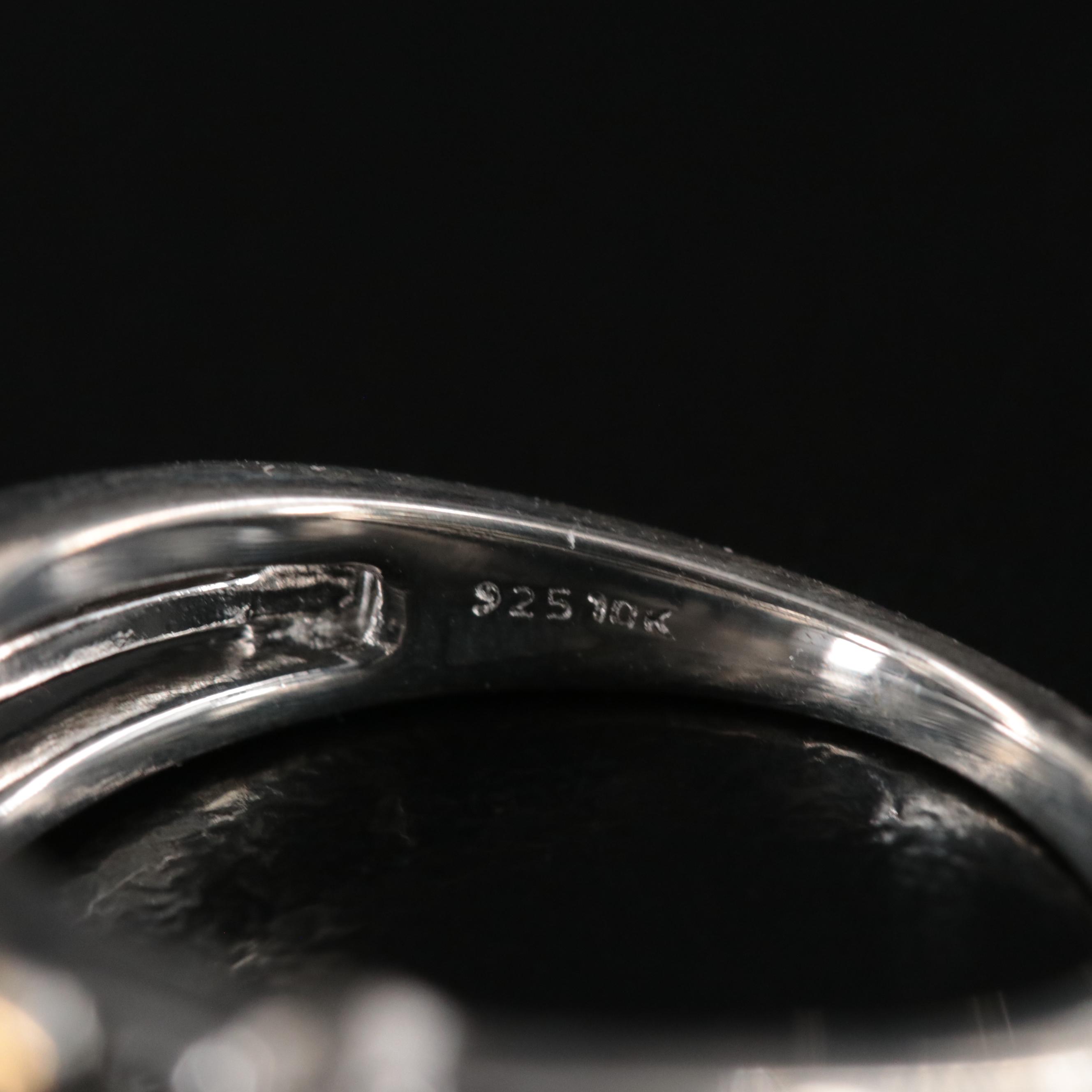 Sterling Diamond Bee Ring with 10K Accent