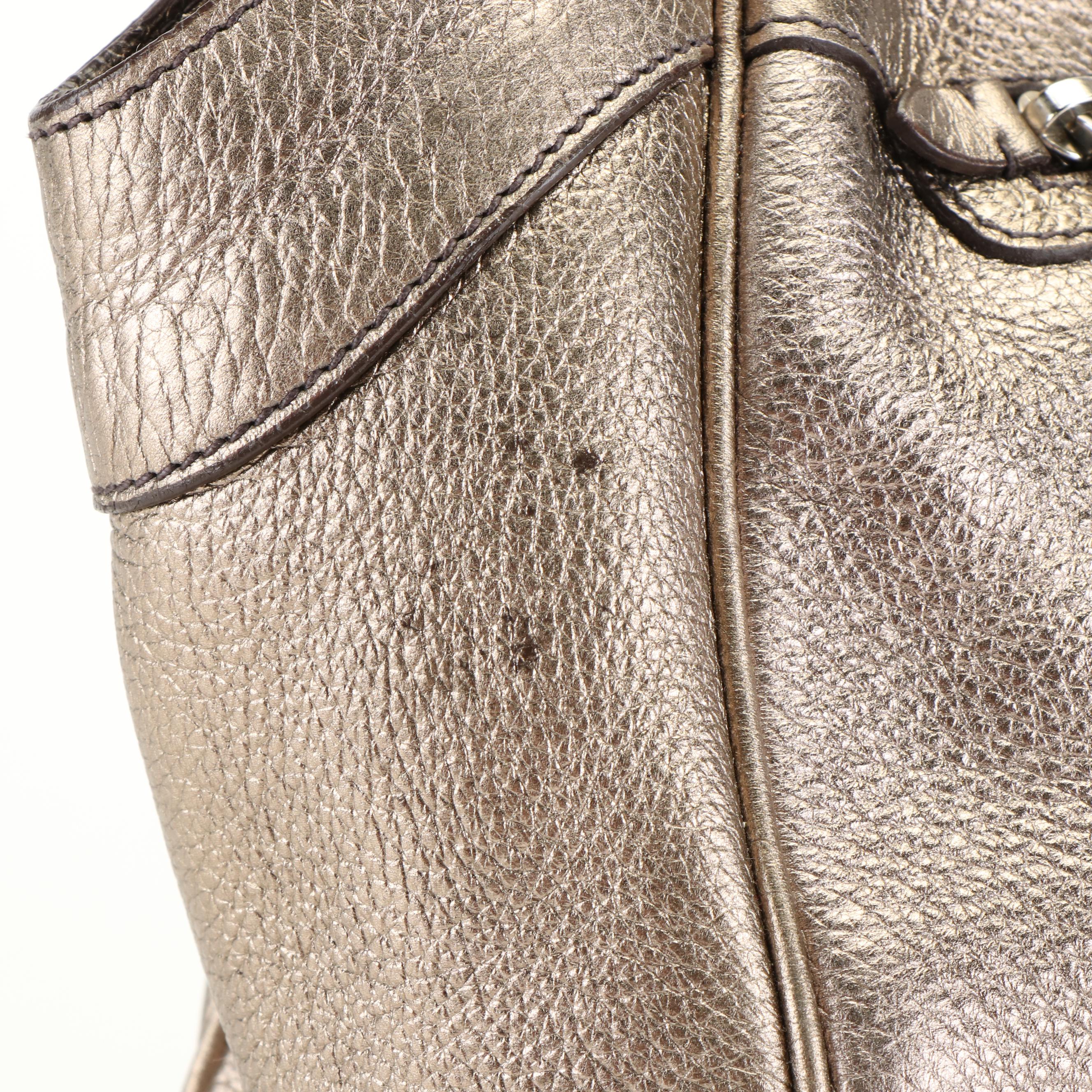 Prada Front Pocket Tote in Gold Vitello Daino Leather