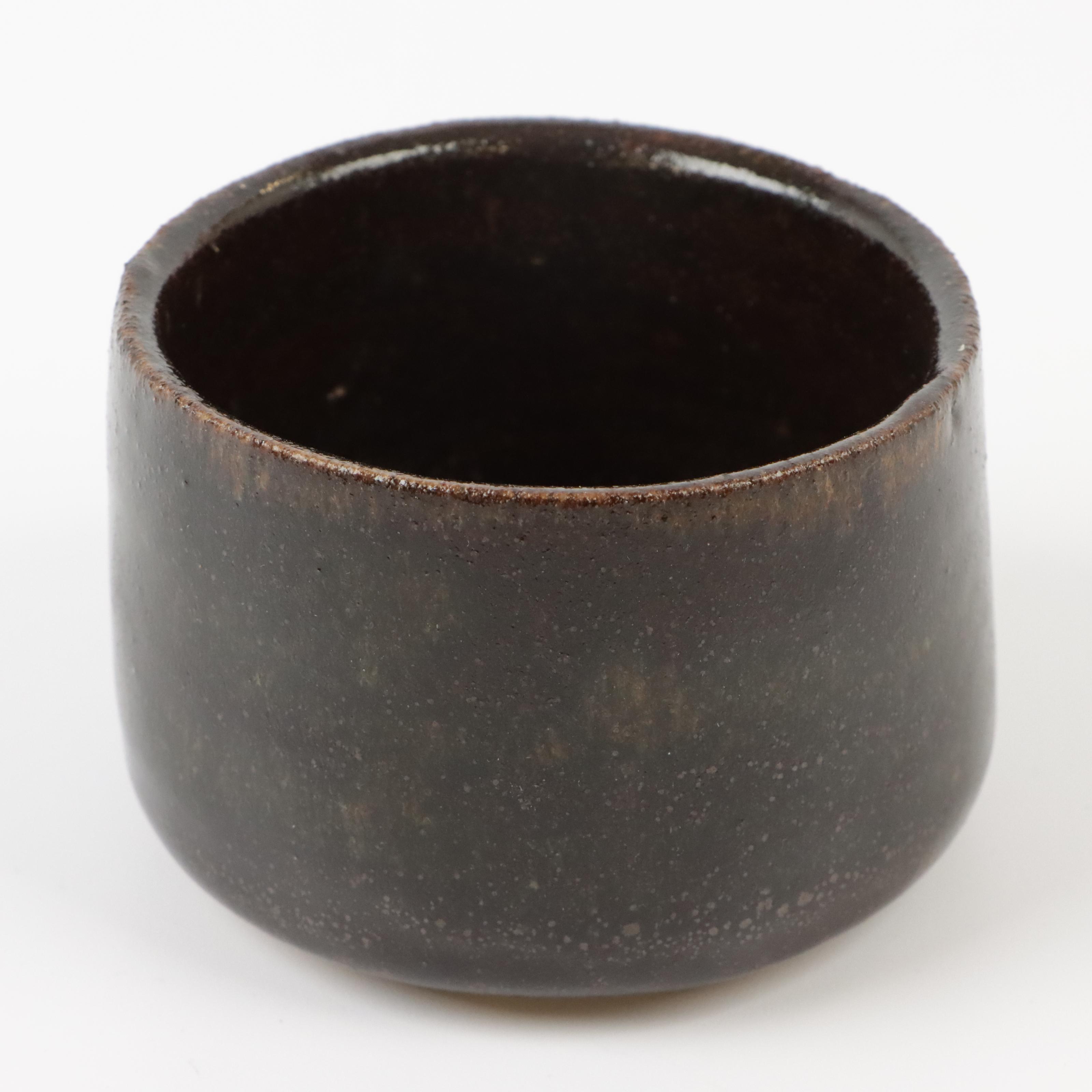 Drip Glaze Art Pottery Serving Tray With Bowl and Votive