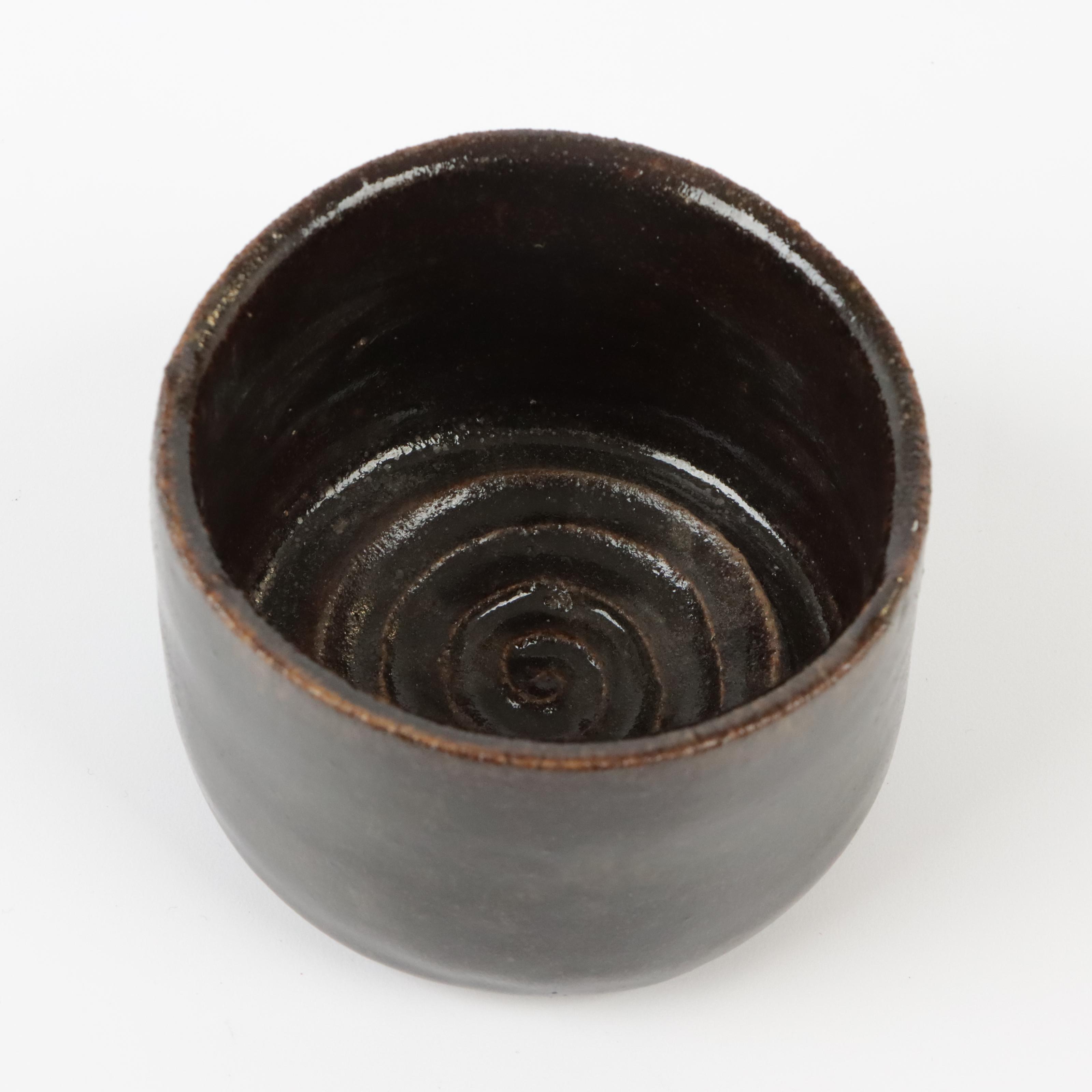 Drip Glaze Art Pottery Serving Tray With Bowl and Votive