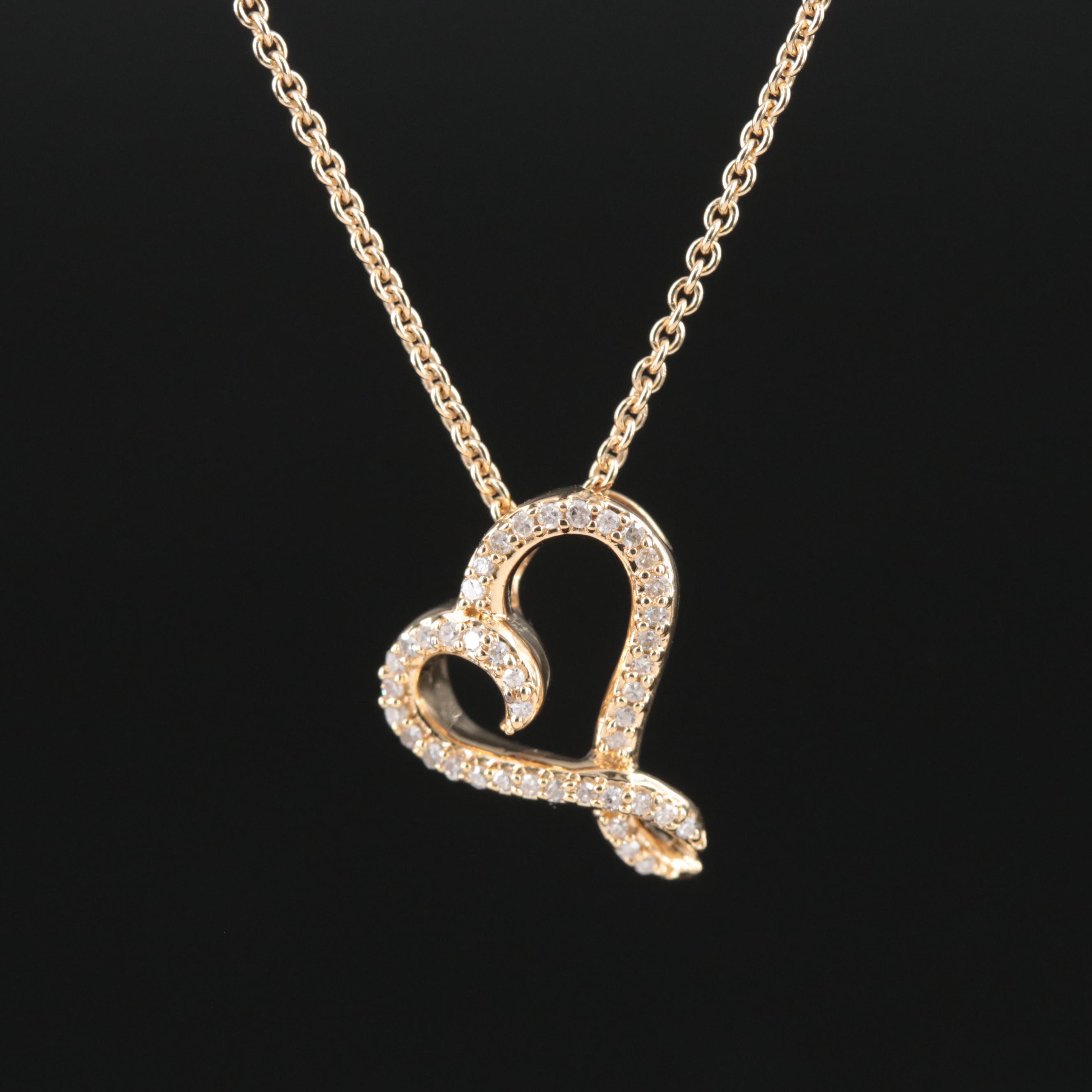Hallmark Sterling Diamond Open Heart Necklace