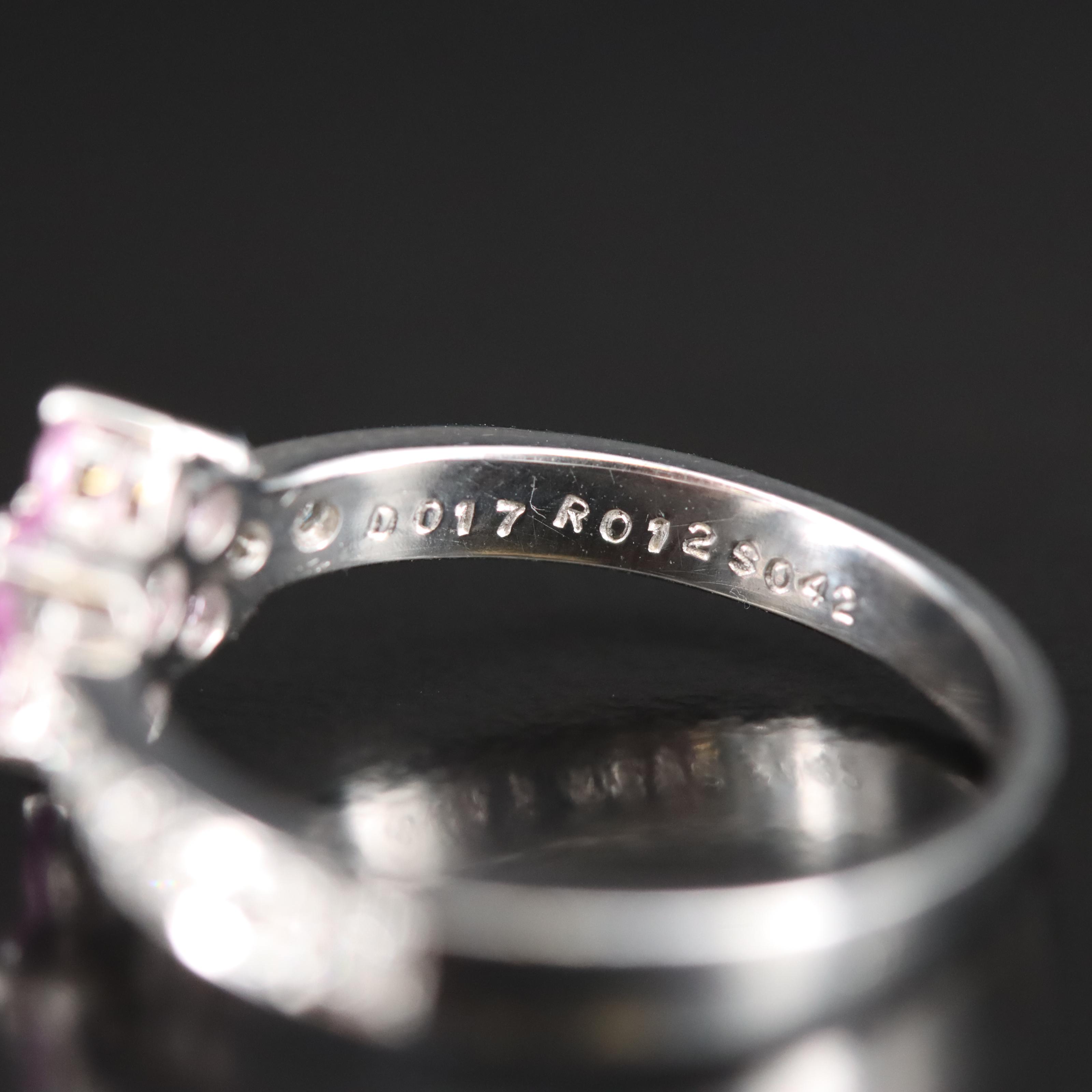 Platinum Ruby, Pink Sapphire and Diamond Ring