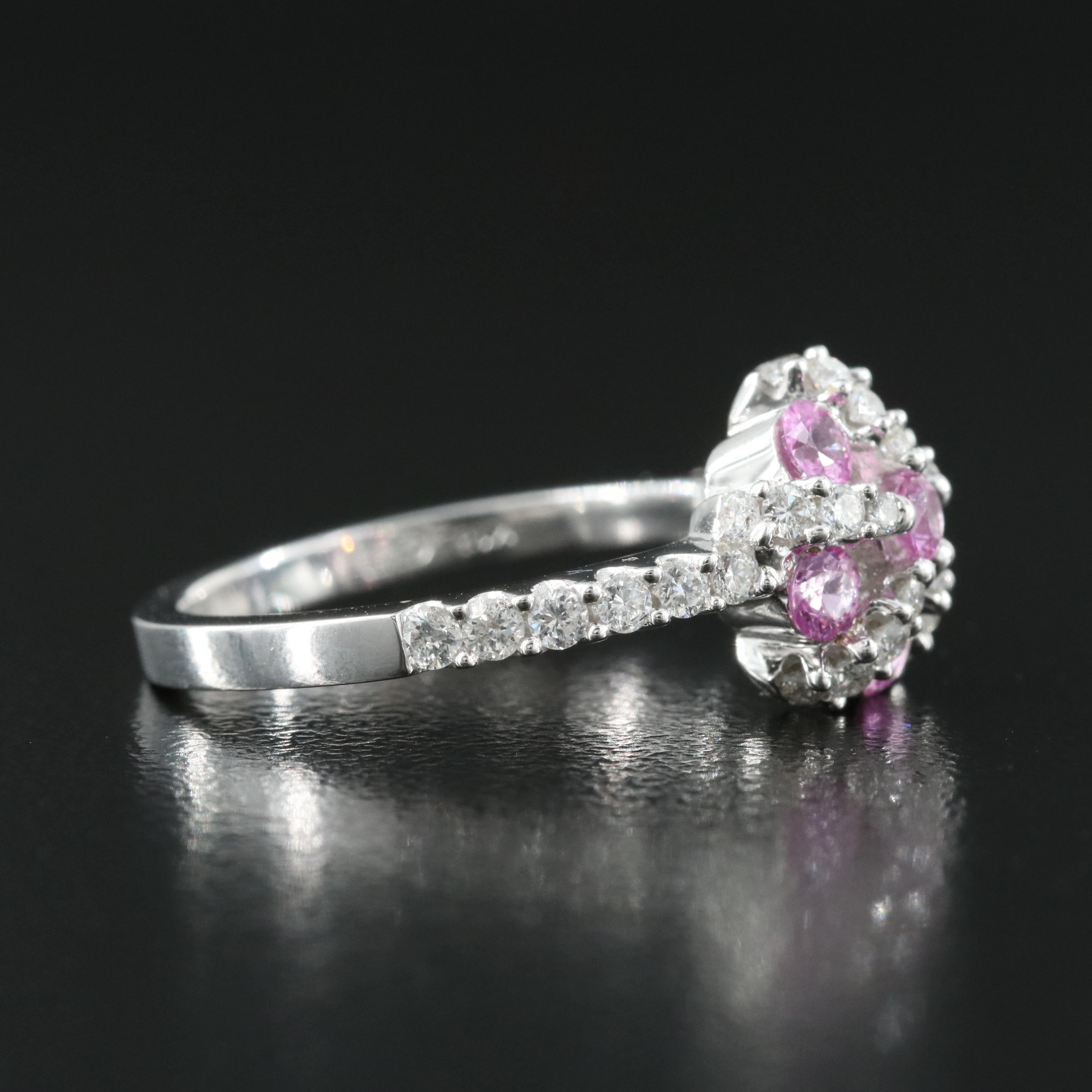 18K Diamond and Pink Sapphire Ring