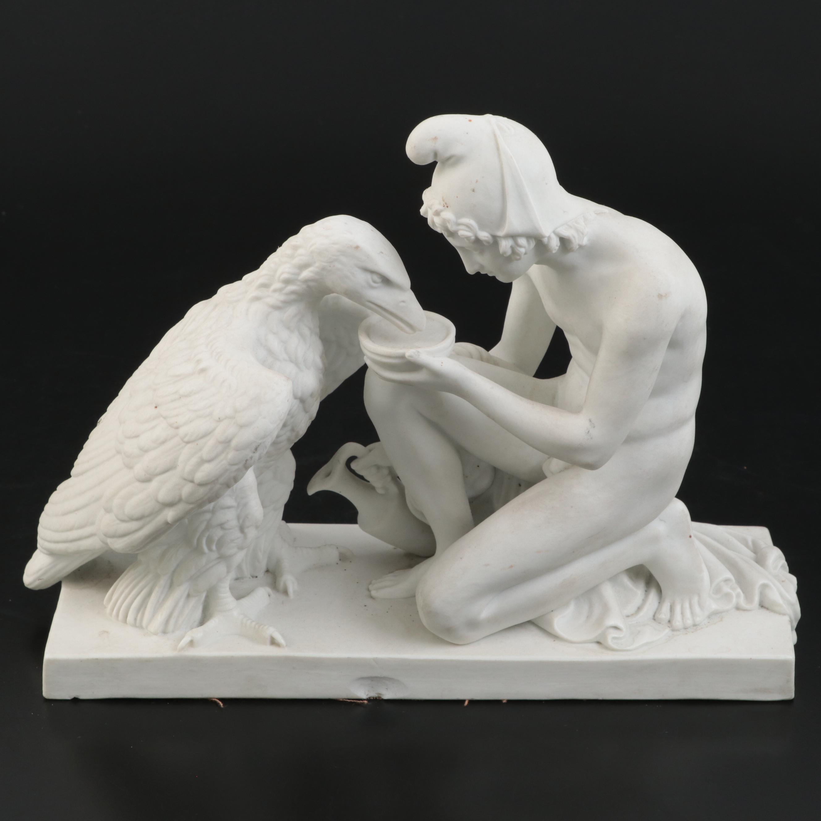 Bing & Grøndahl White Porcelain Ganymede Figurine After Bertel Thorvaldsen