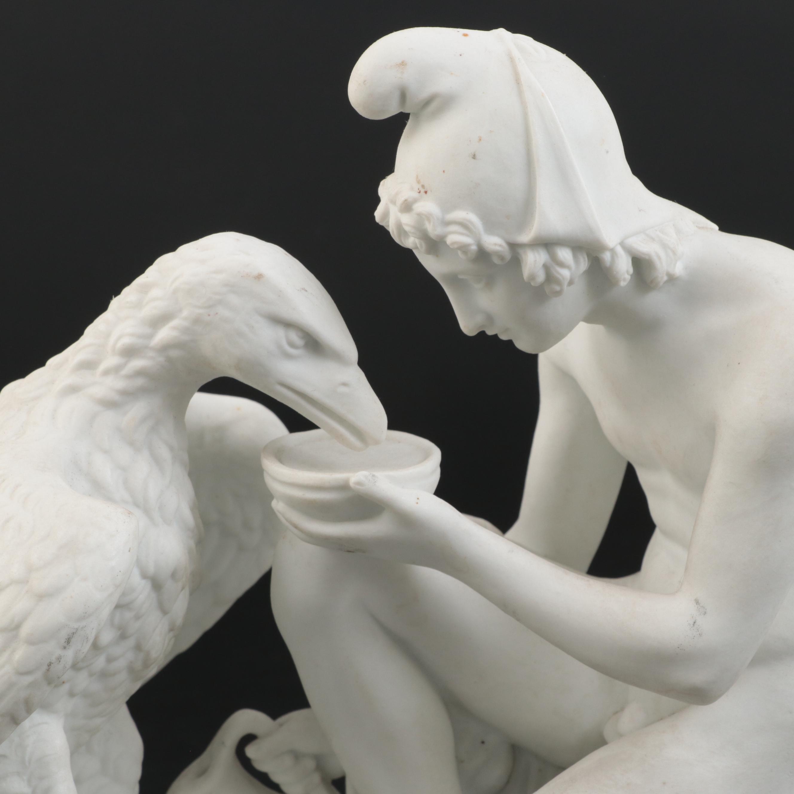 Bing & Grøndahl White Porcelain Ganymede Figurine After Bertel Thorvaldsen