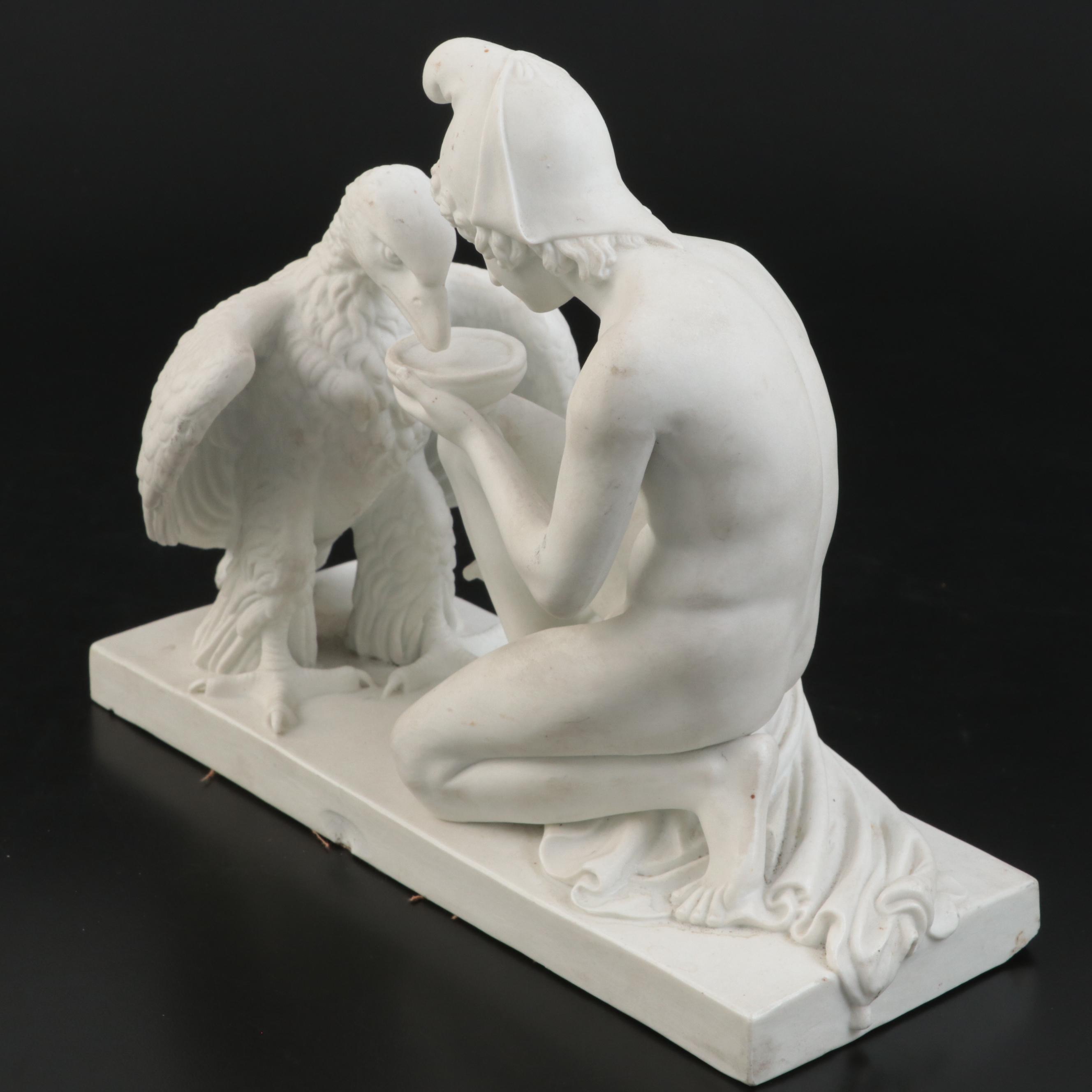 Bing & Grøndahl White Porcelain Ganymede Figurine After Bertel Thorvaldsen