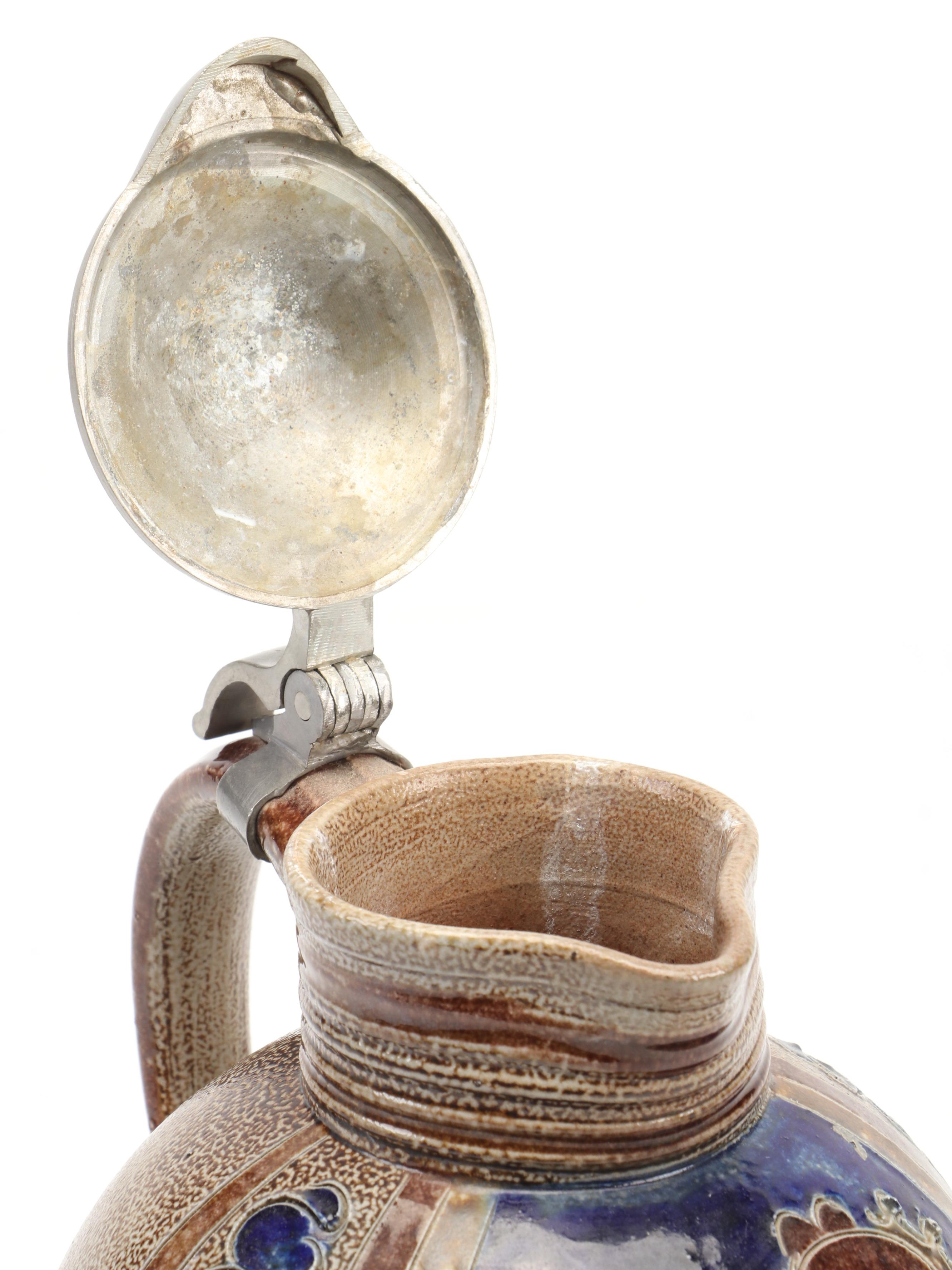 German Stoneware Westerwald Style Pitcher