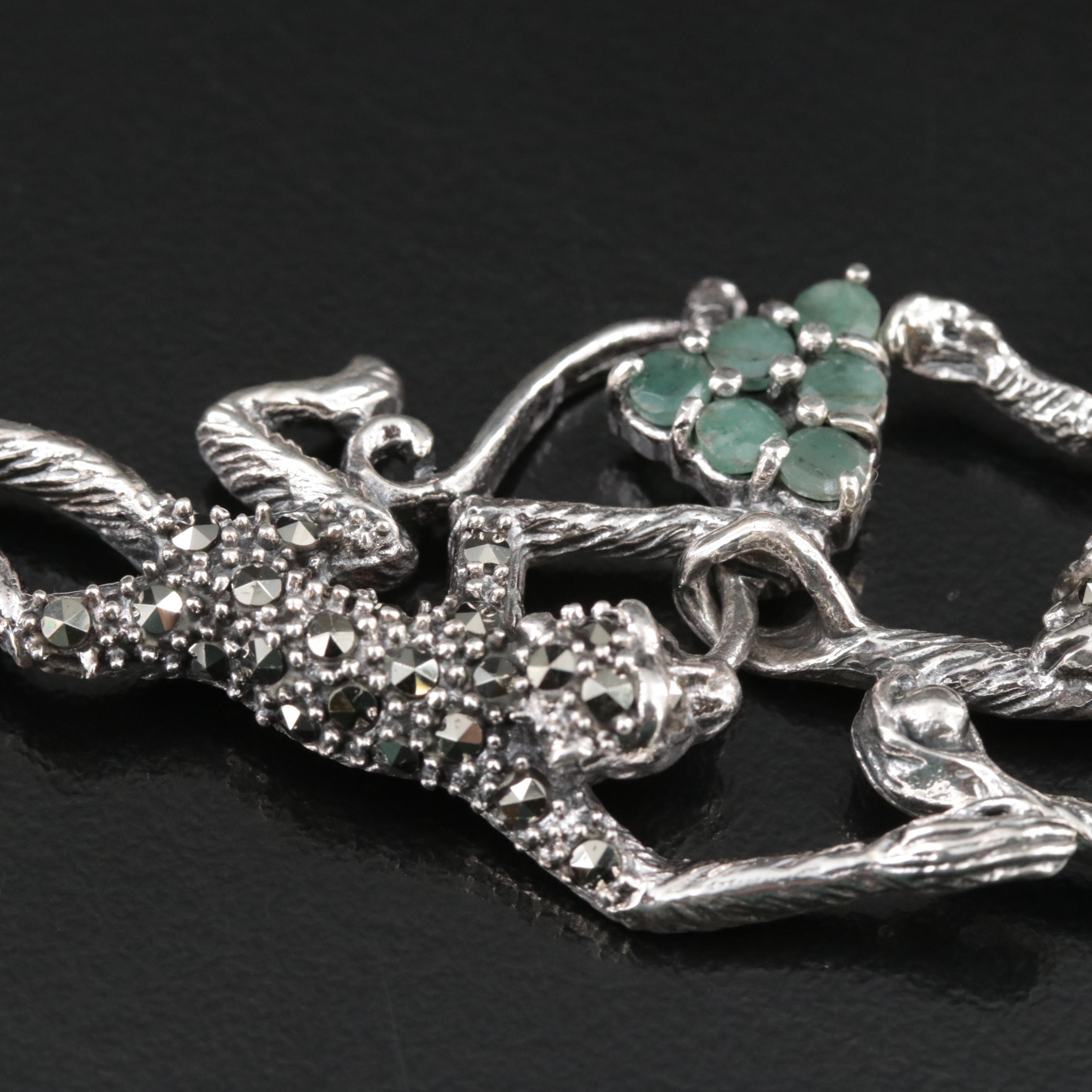 Sterling Ruby, Emerald, Sapphire and Gemstone Monkey Necklace