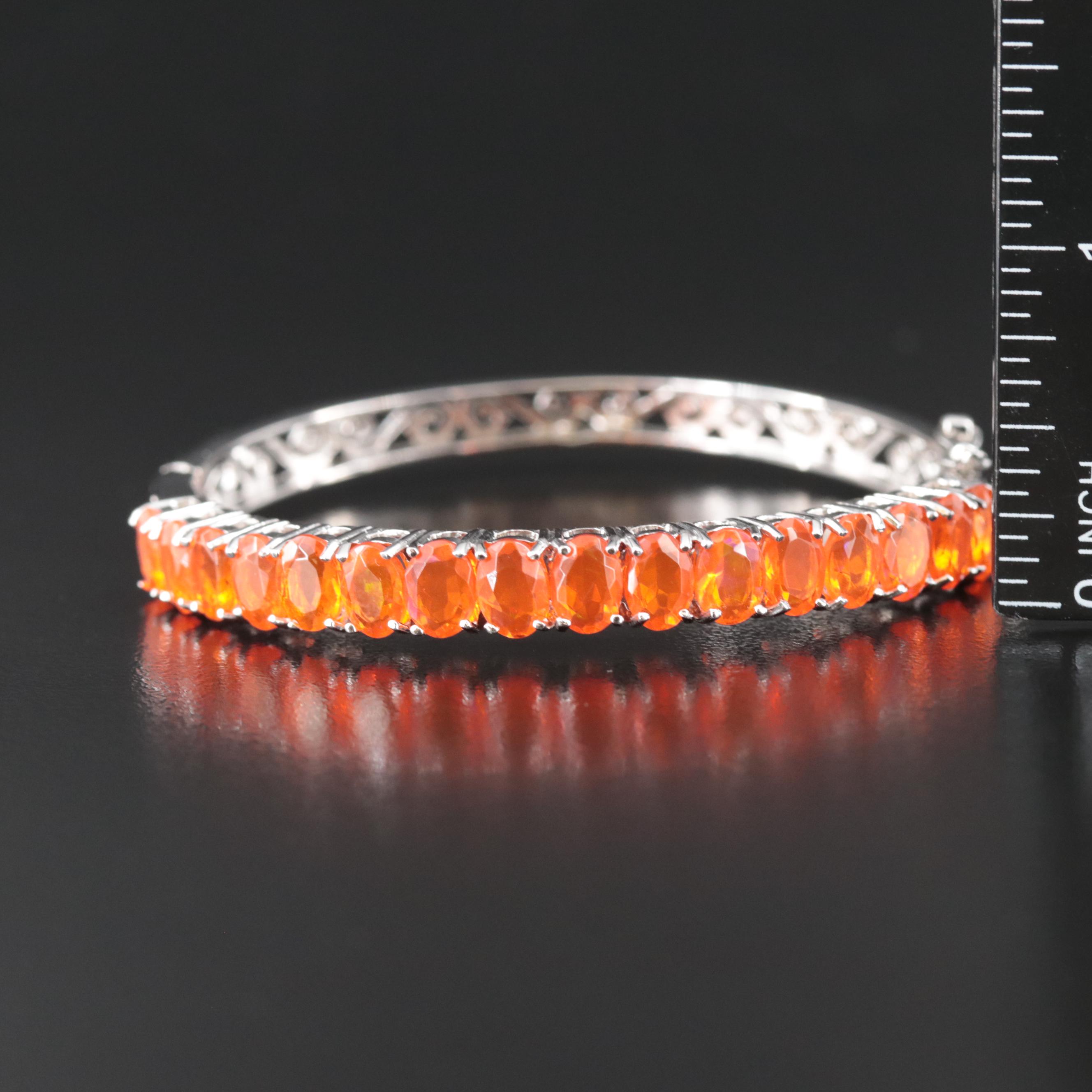 Sterling Fire Opal Bracelet