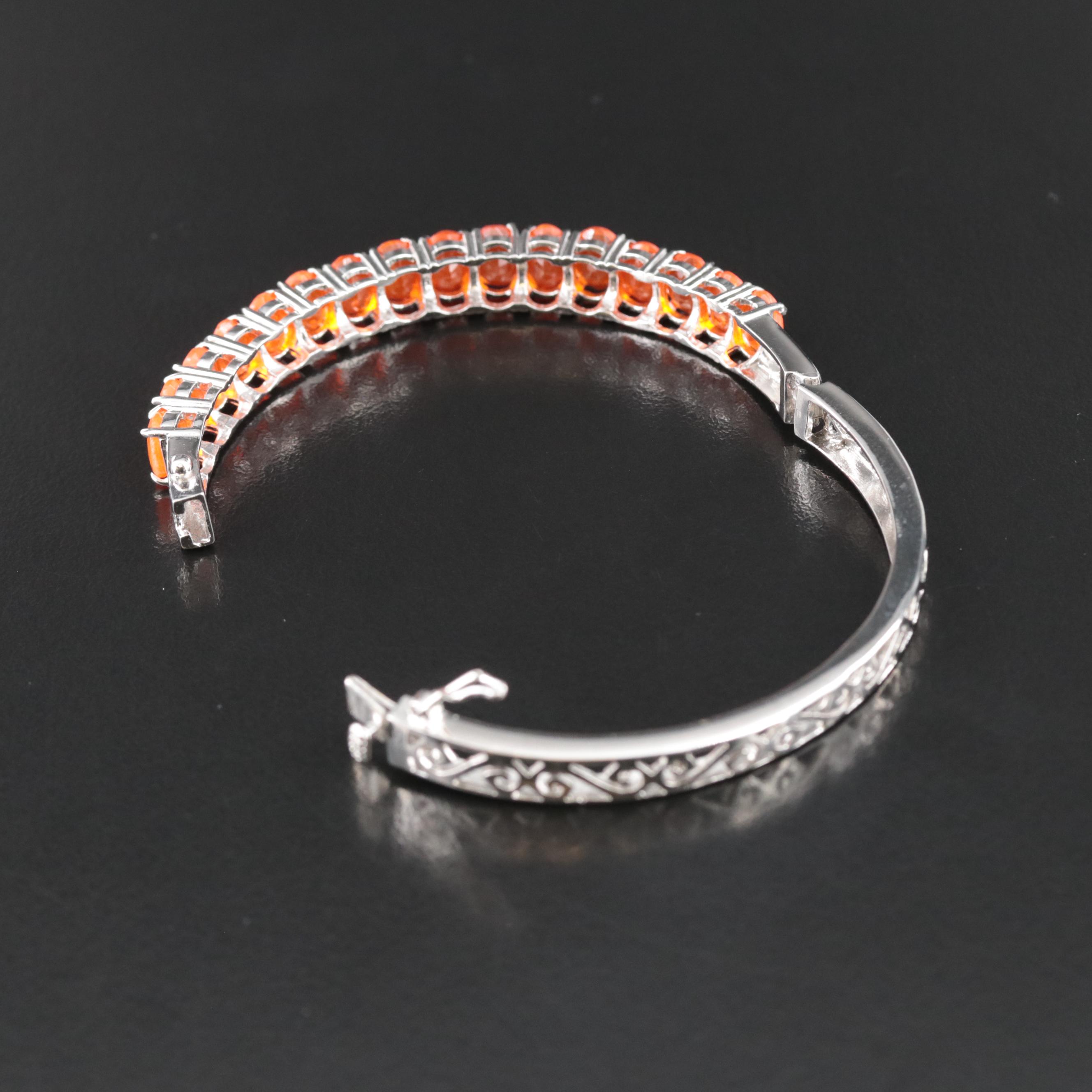 Sterling Fire Opal Bracelet