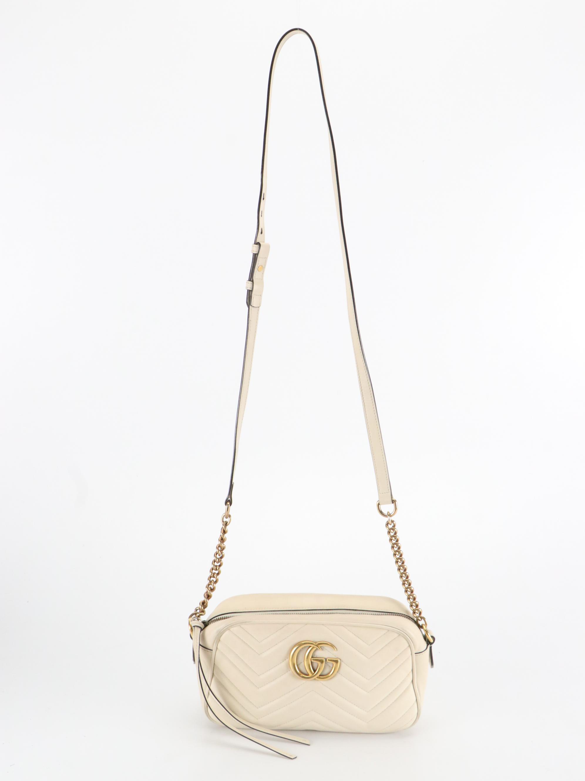 Gucci GG Marmont Matelassé Shoulder Bag in Cream Leather