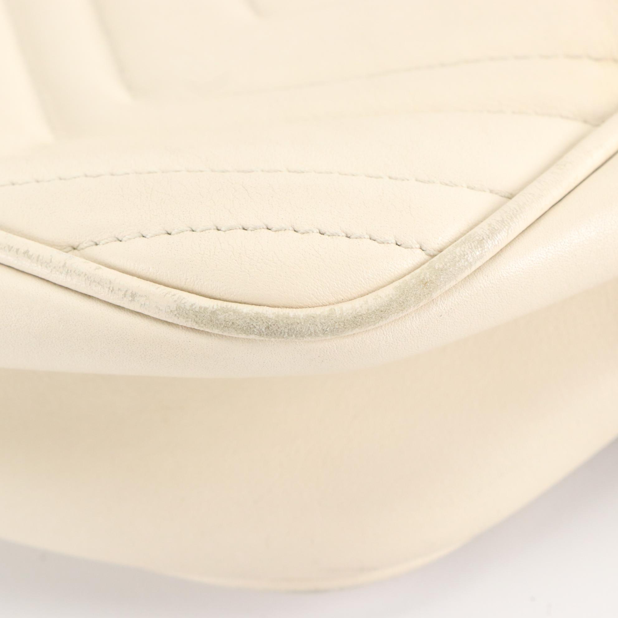 Gucci GG Marmont Matelassé Shoulder Bag in Cream Leather