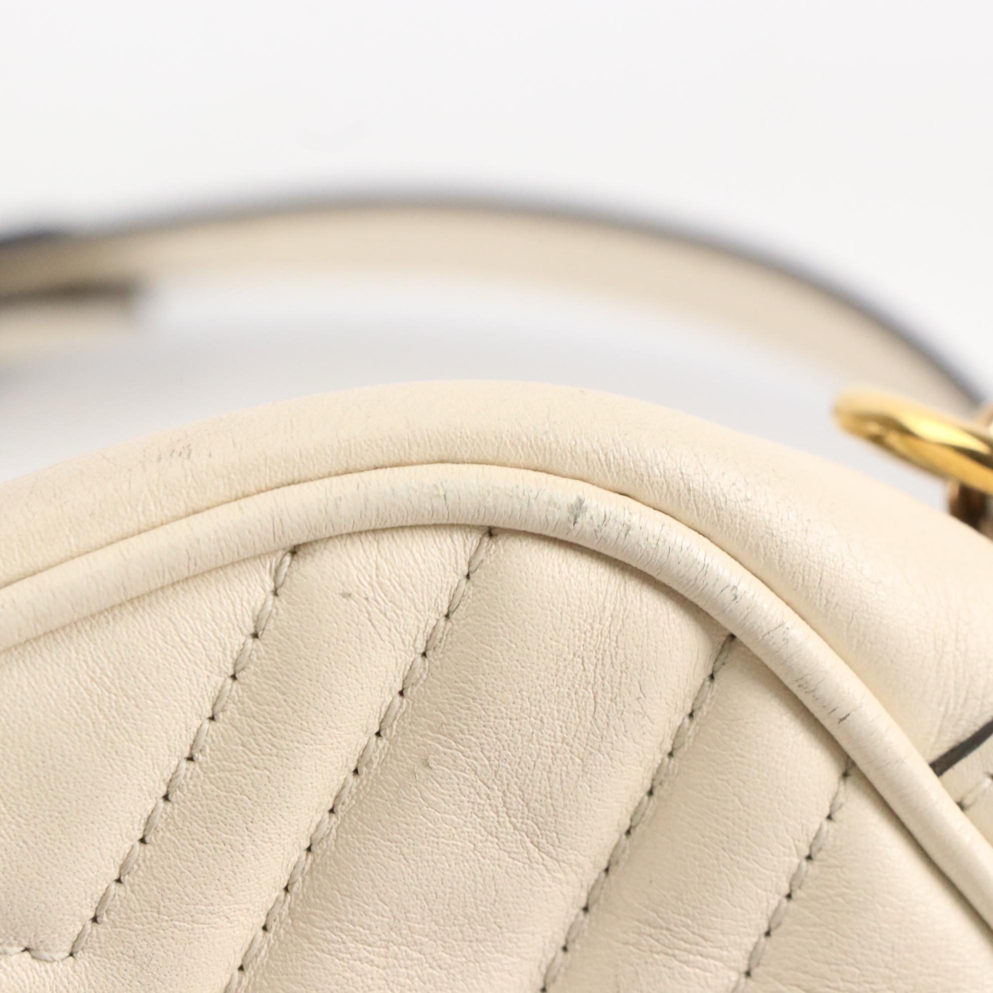 Gucci GG Marmont Matelassé Shoulder Bag in Cream Leather