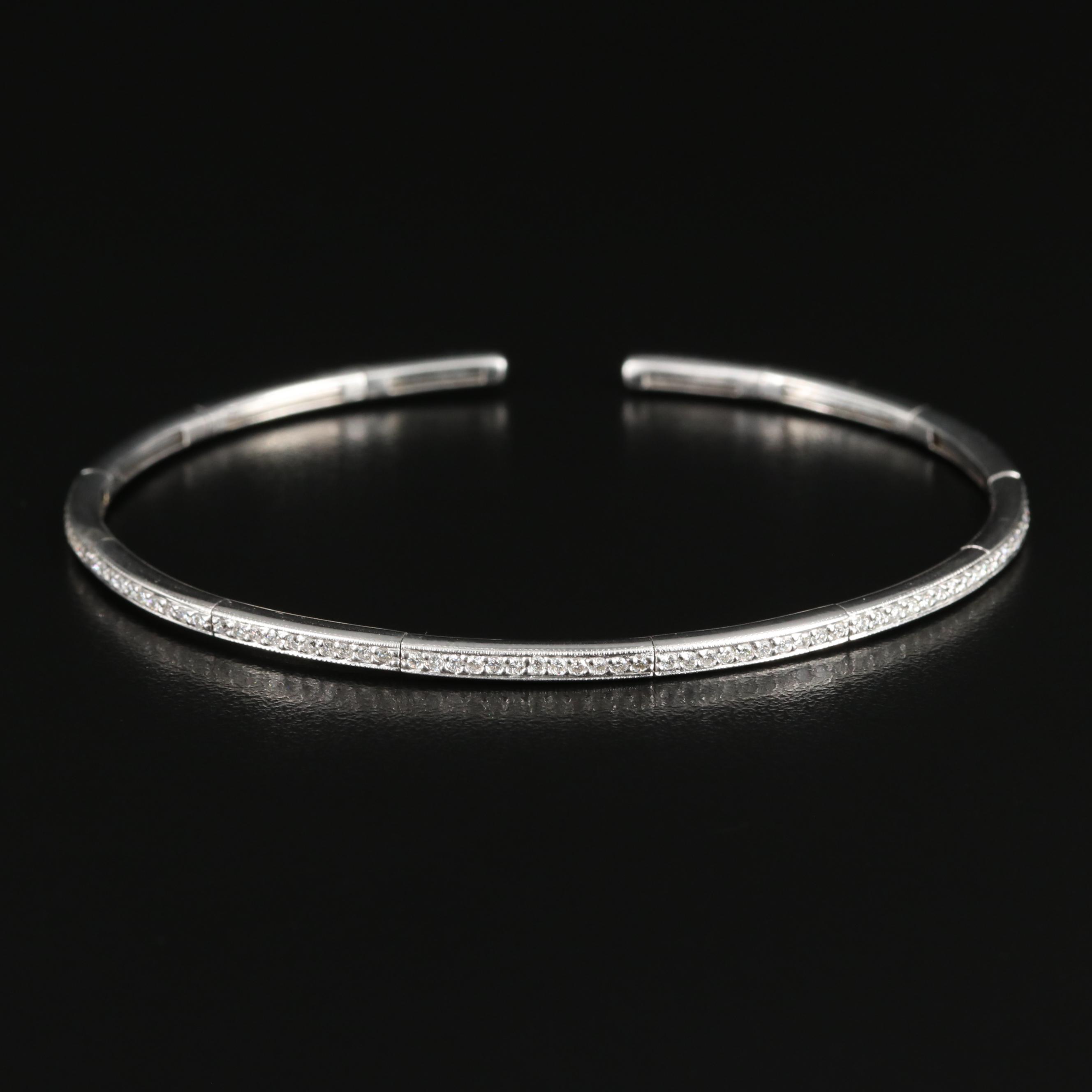 Barry Kronen 18K 1.22 CTW Diamond Flexible Cuff Bracelet