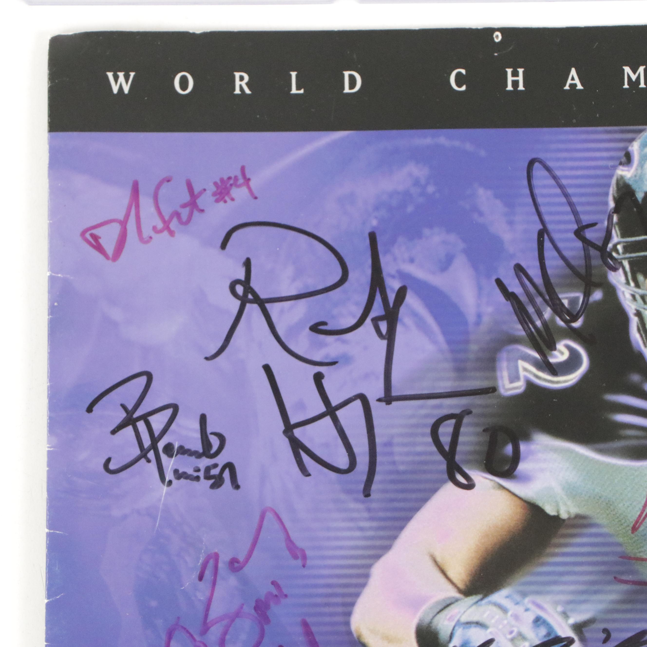 Baltimore Ravens Team Signed PSL Program with Ed Reed and Football