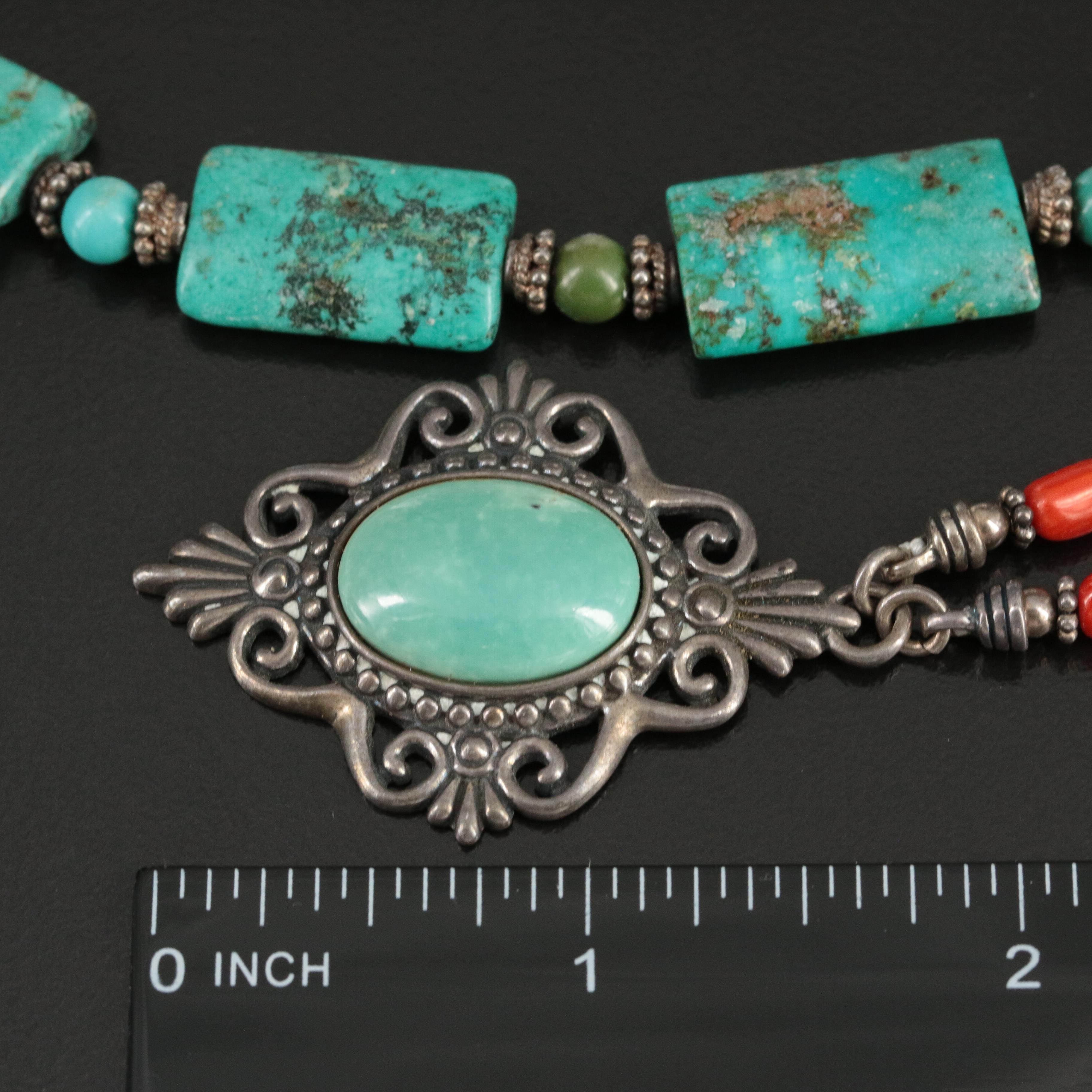 Sterling Turquoise and Coral Necklace Collection