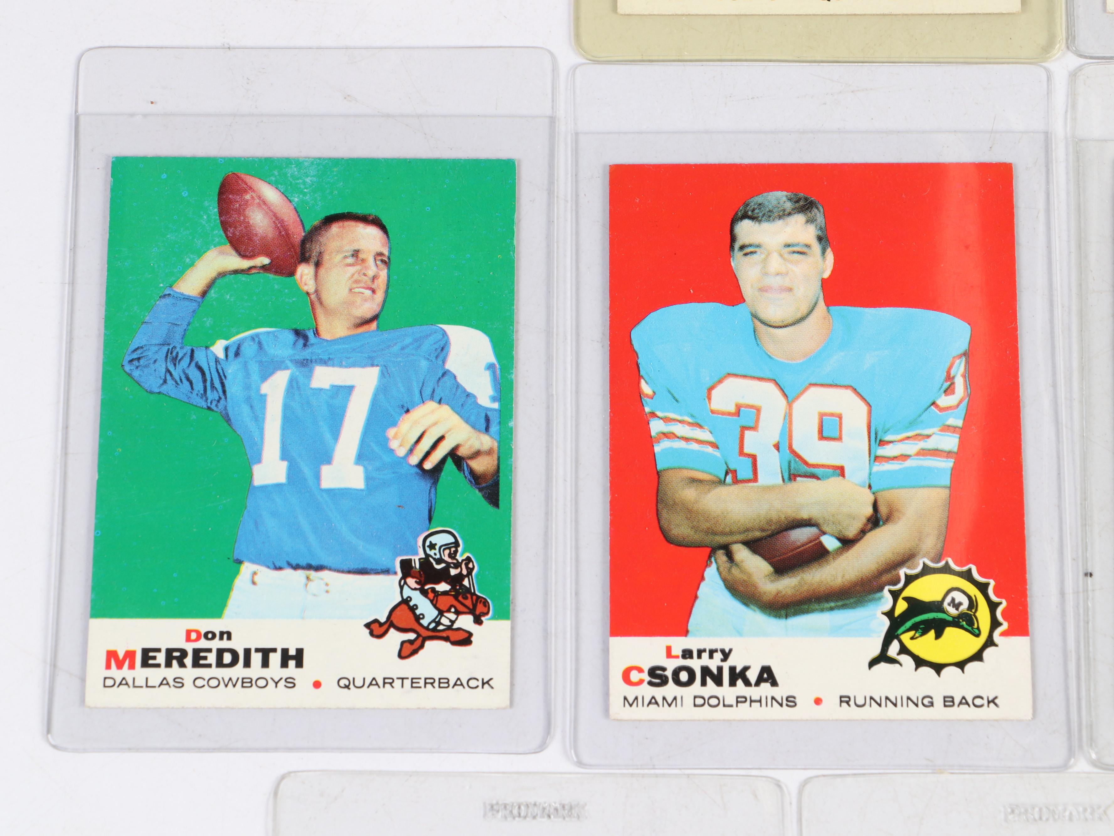 1969 and 1970 Topps Football Cards Featuring Joe Namath, Johnny Unitas, and More