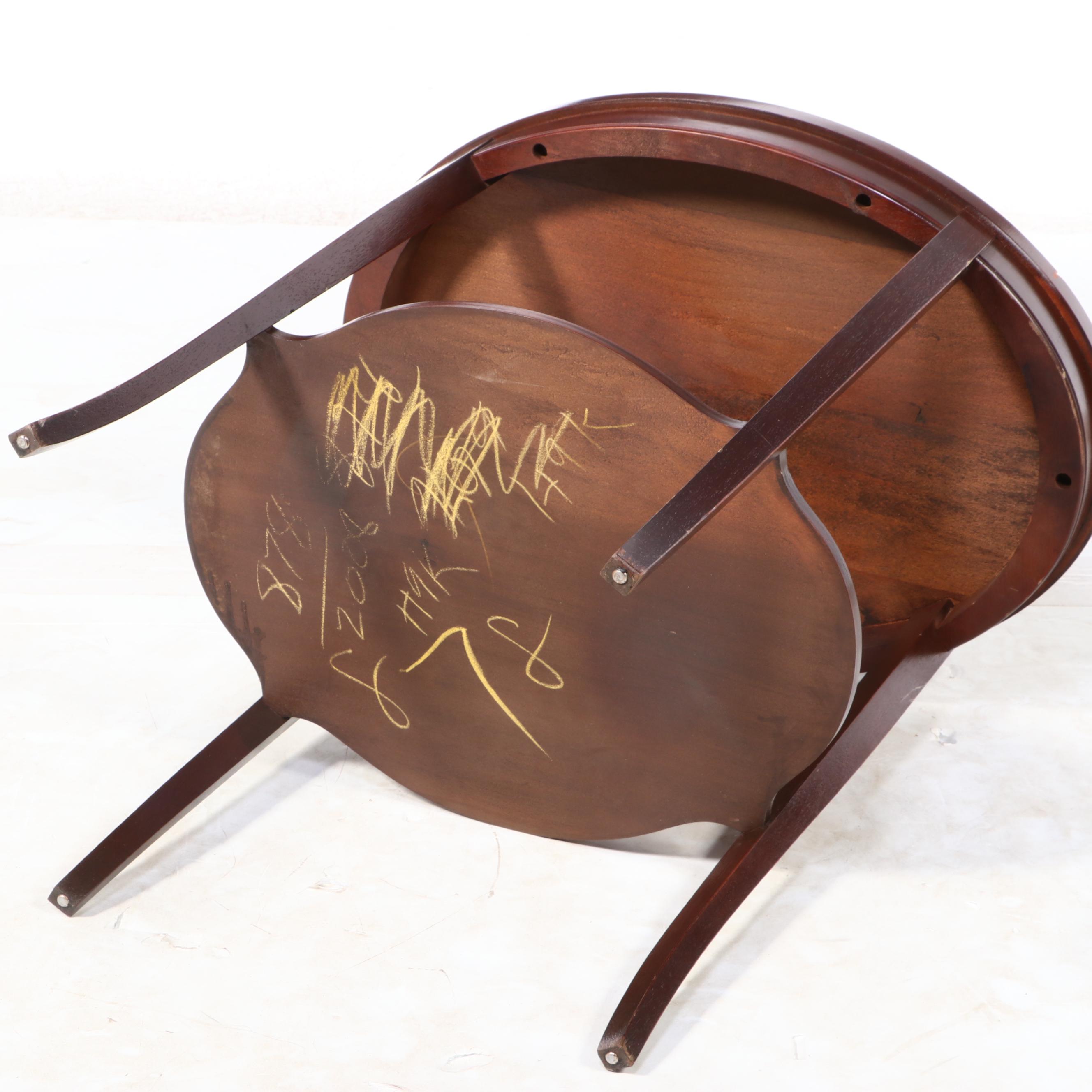 Neoclassical Style Mahogany Two-Tier Oval Side Table