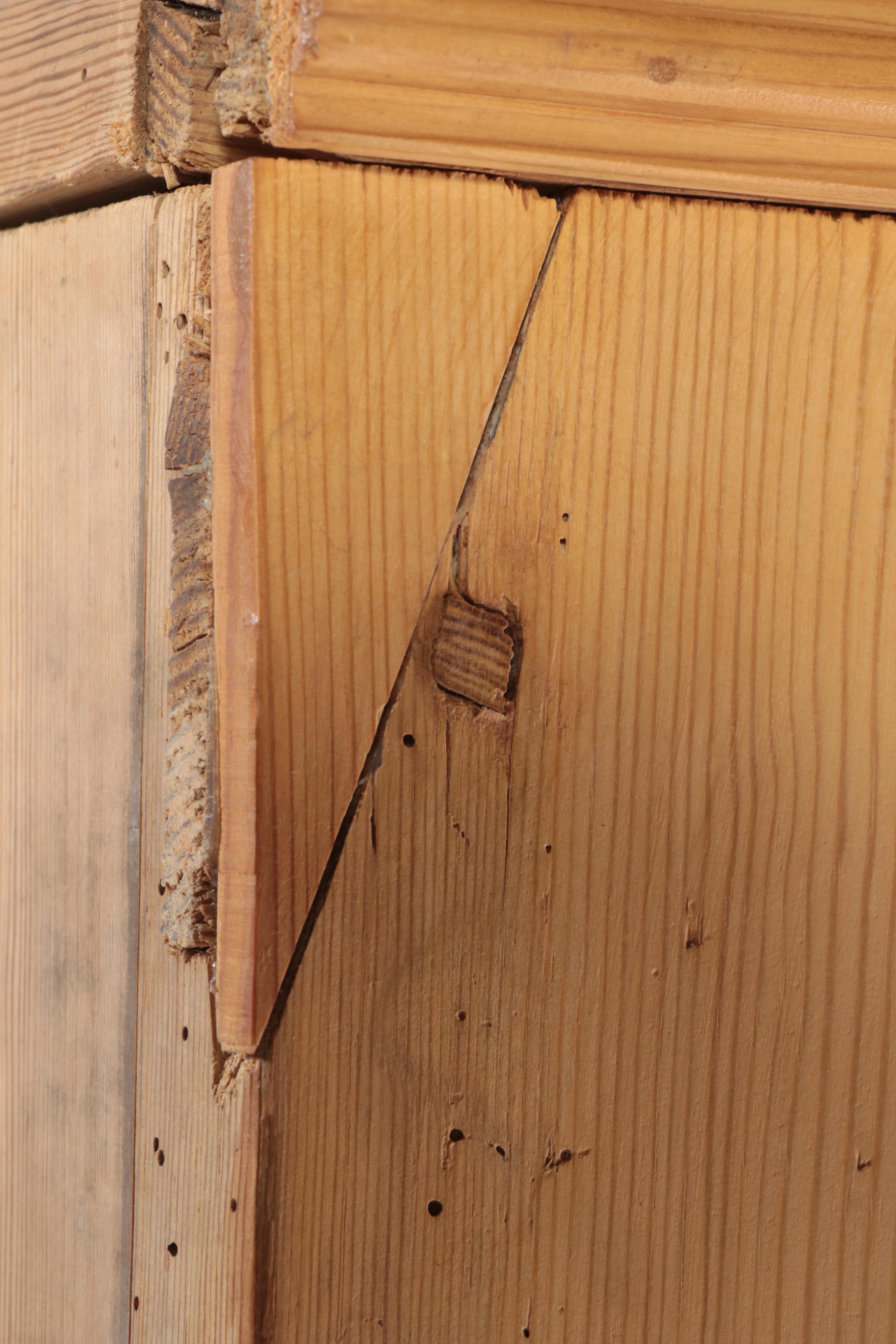 European Scrubbed Pine Wardrobe, Circa 1900