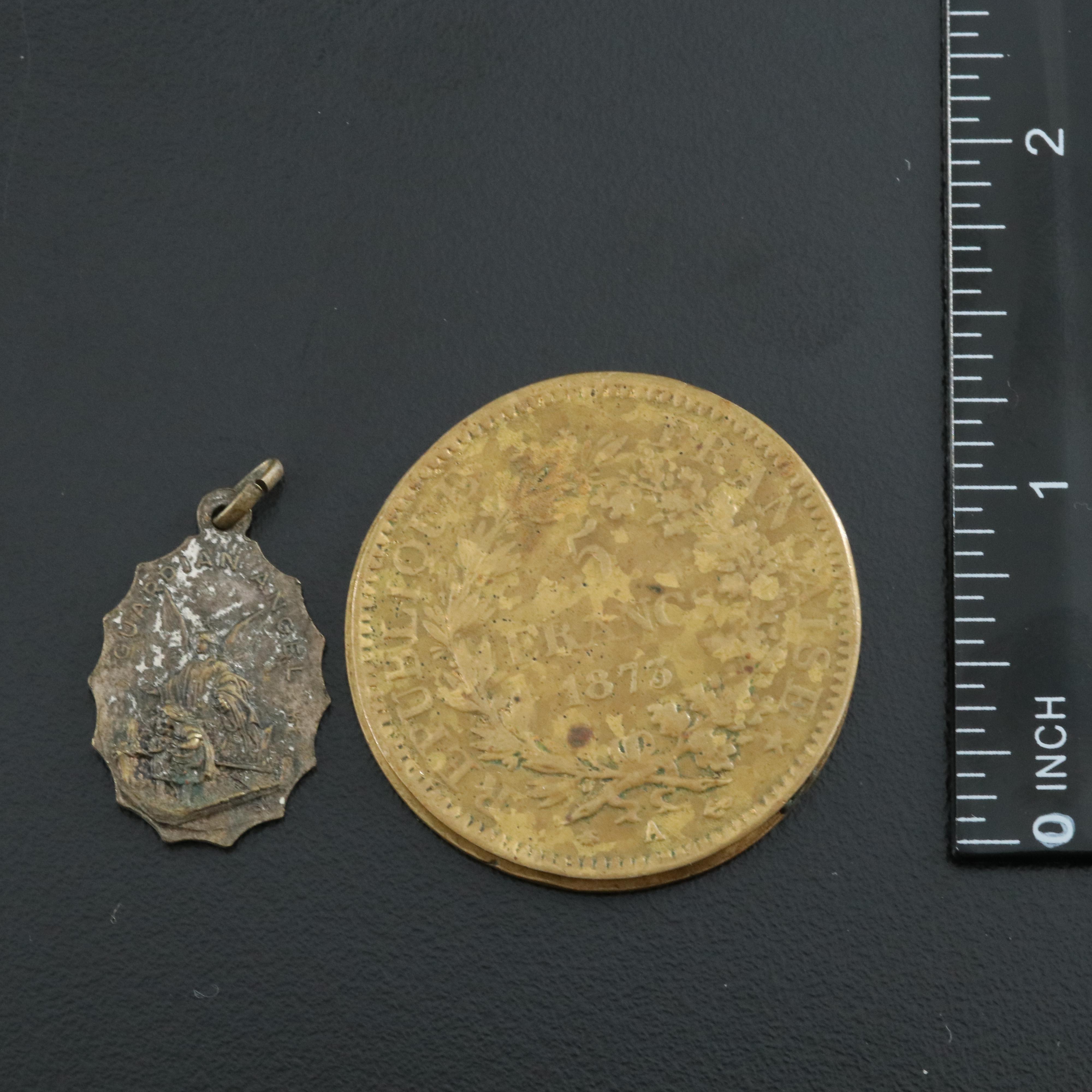 Vintage Religious Jewelry Collection with Glass Featuring Sterling