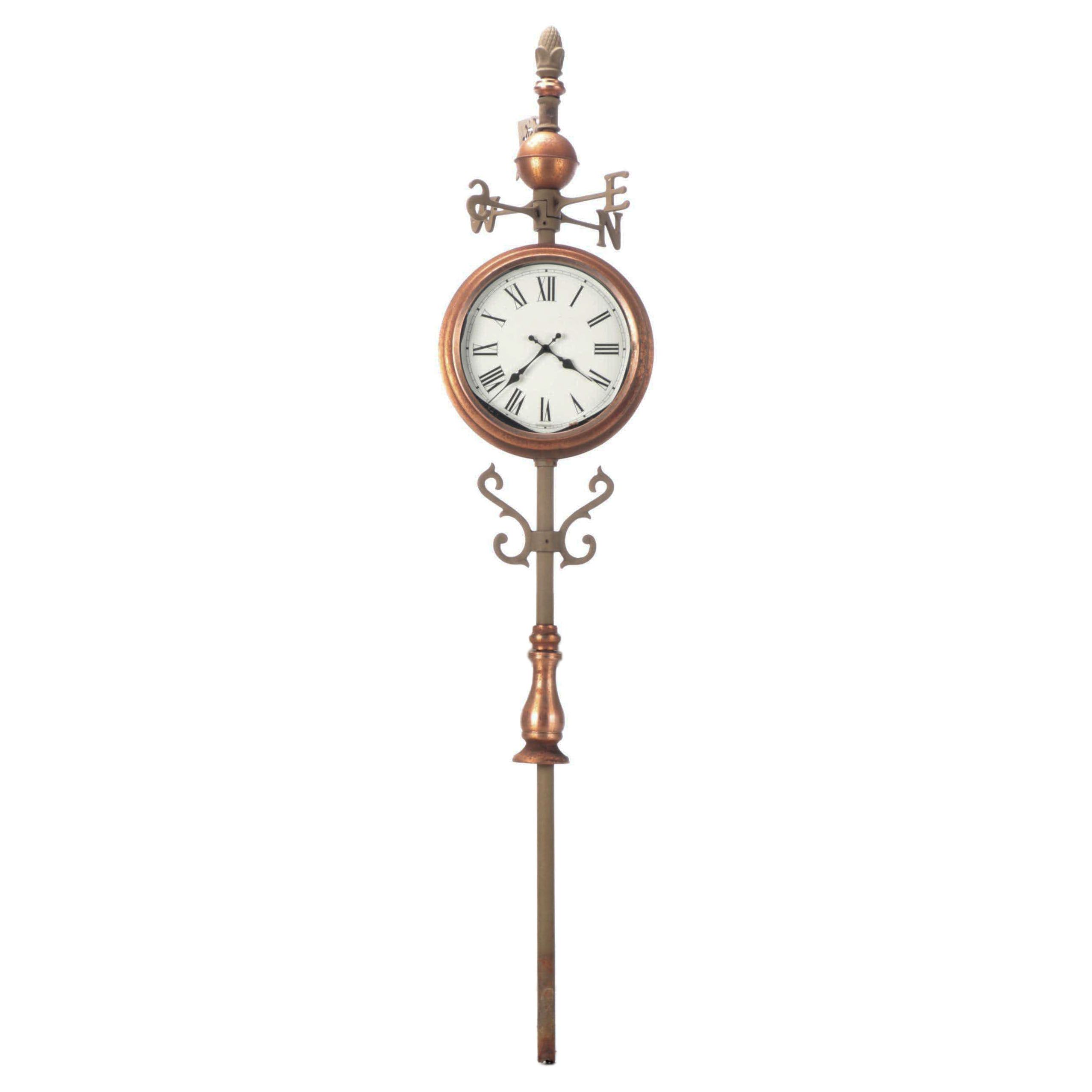 Outdoor Double Sided Metal Weather Vane Clock