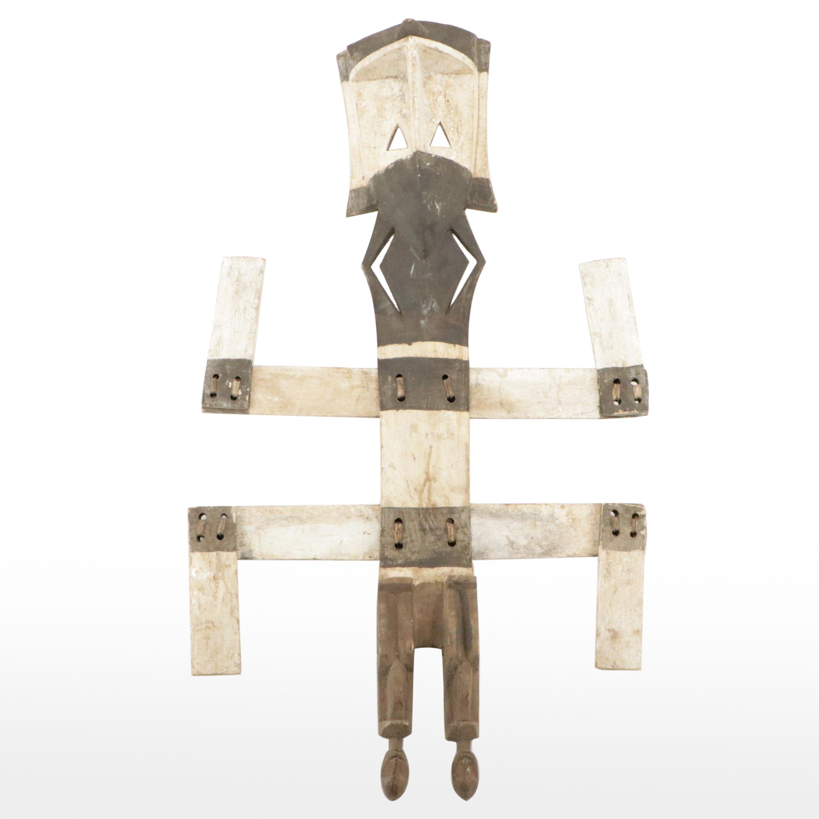 Mali Dogon Kanaga Hand-Carved and Pigmented Ceremonial Mask